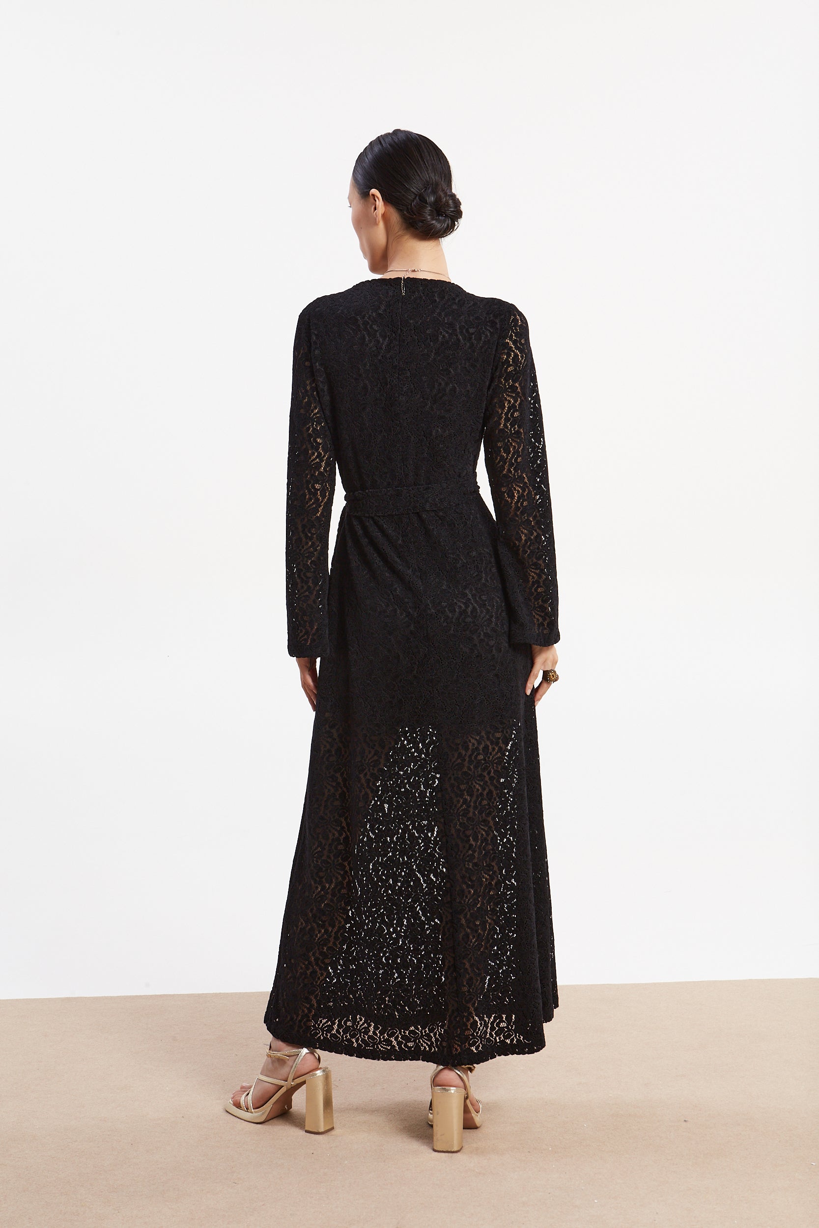 Luna black lace dress