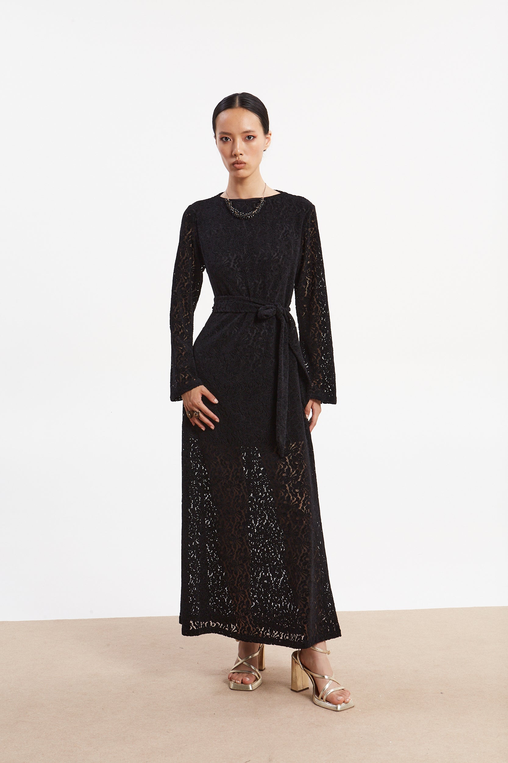 Luna black lace dress