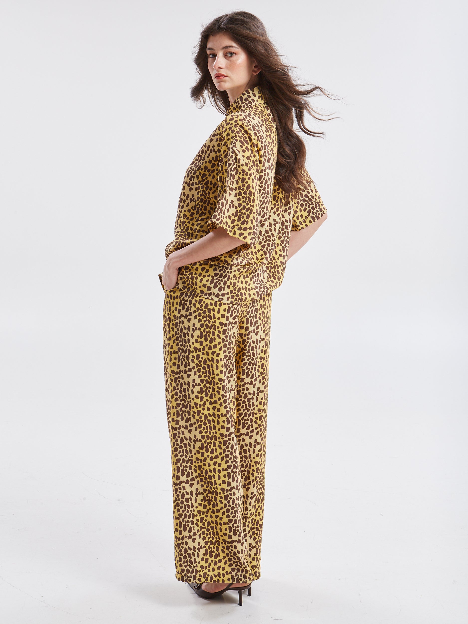 Leslie rayon leopard pants
