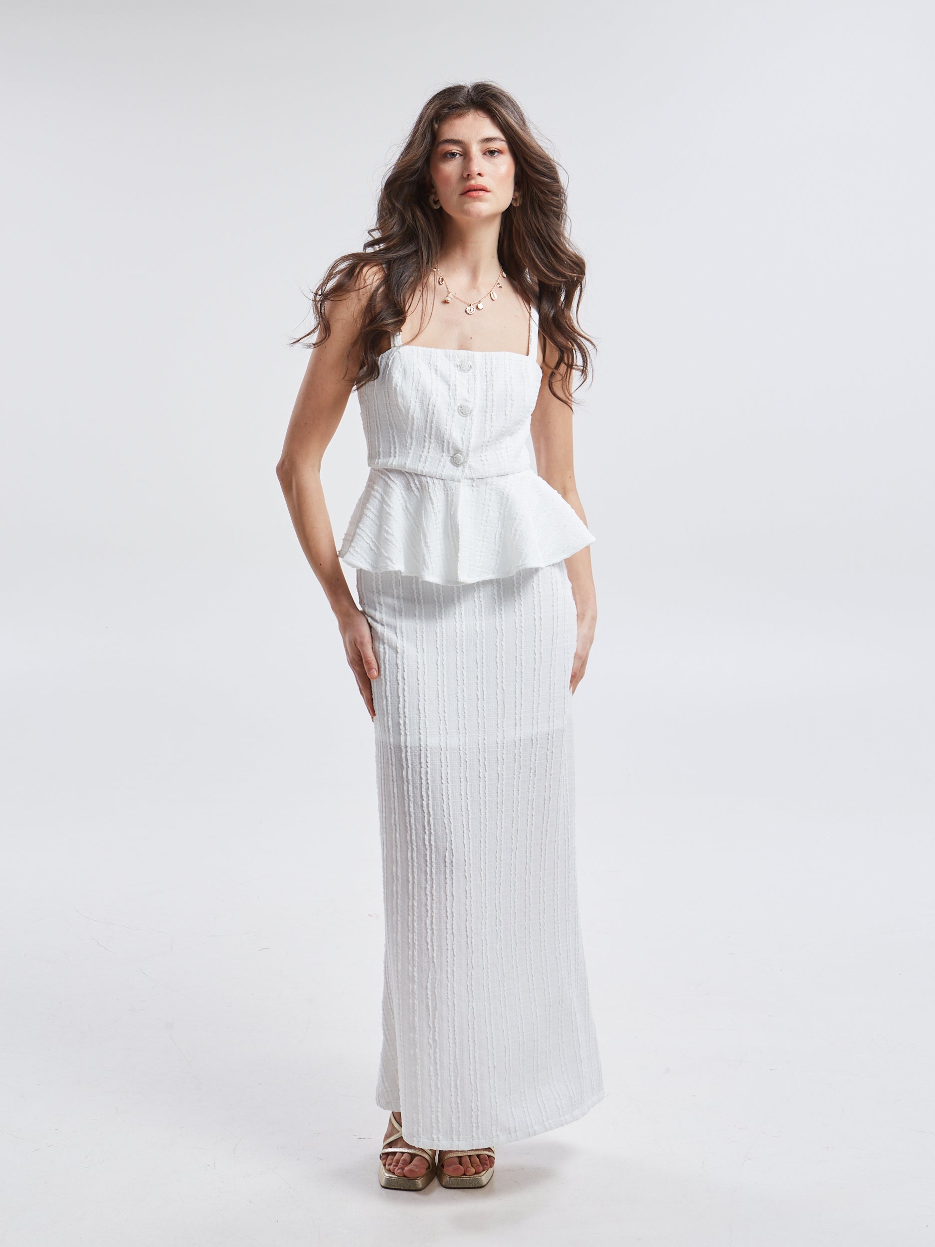 Lucina lace white skirt