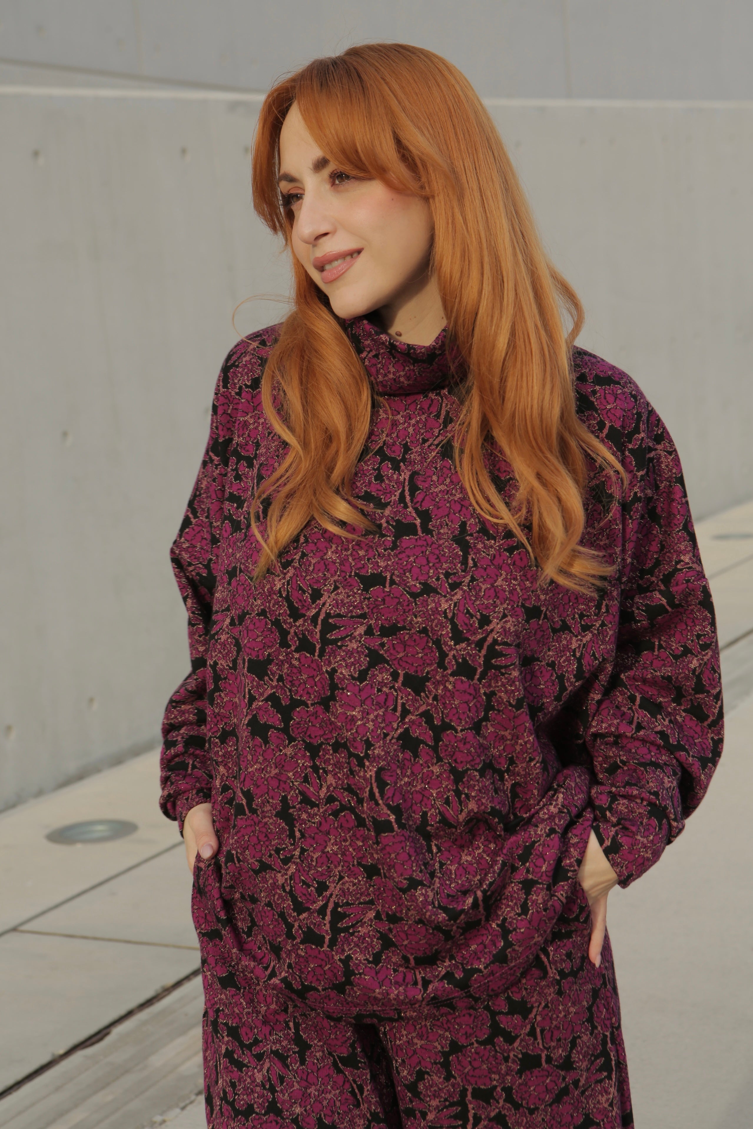 Maeve floral purple sweater
