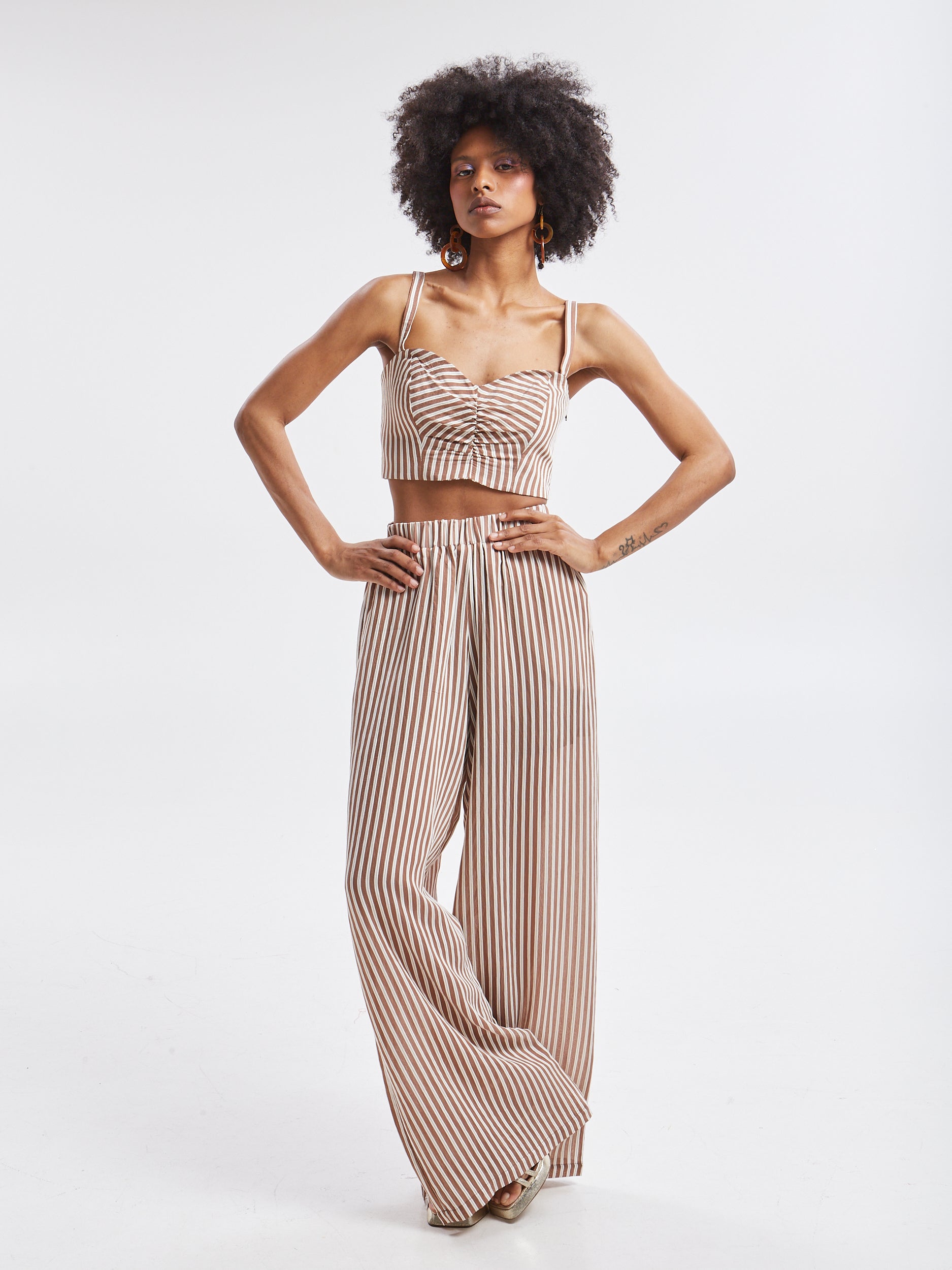 Liora striped brown pants