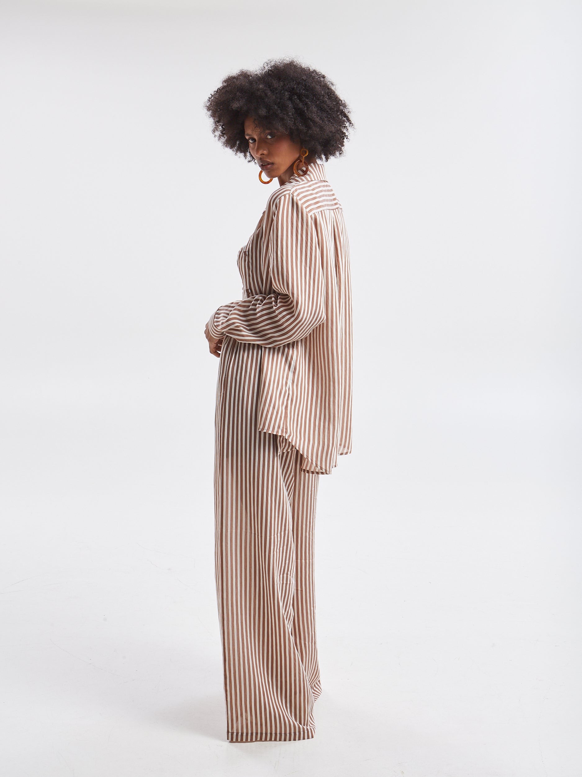Liora striped brown pants
