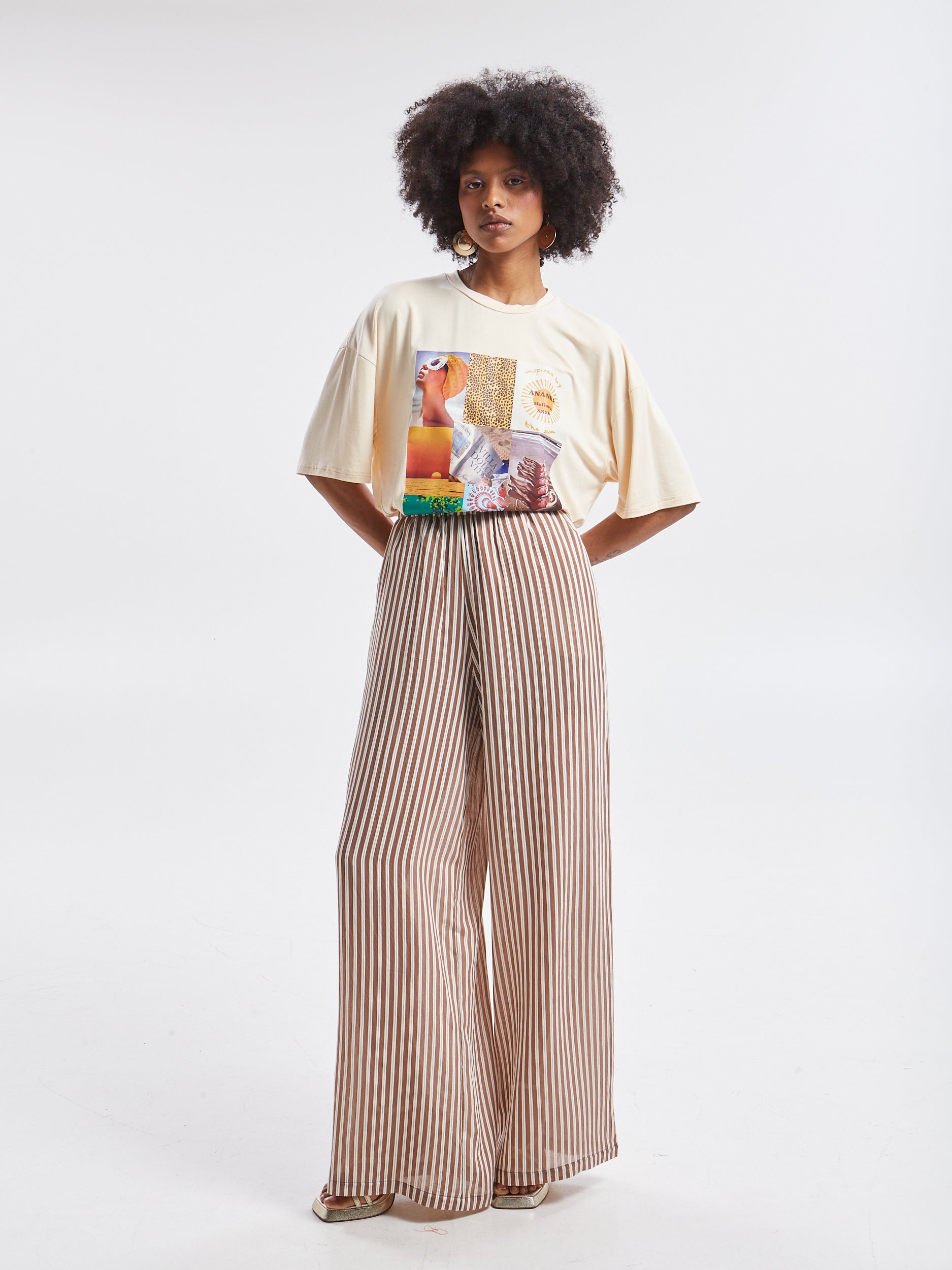 Liora striped brown pants