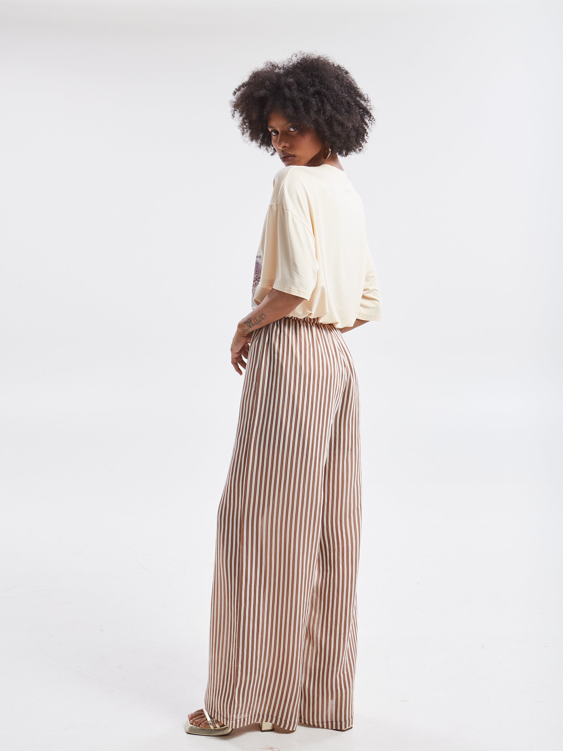Liora striped brown pants