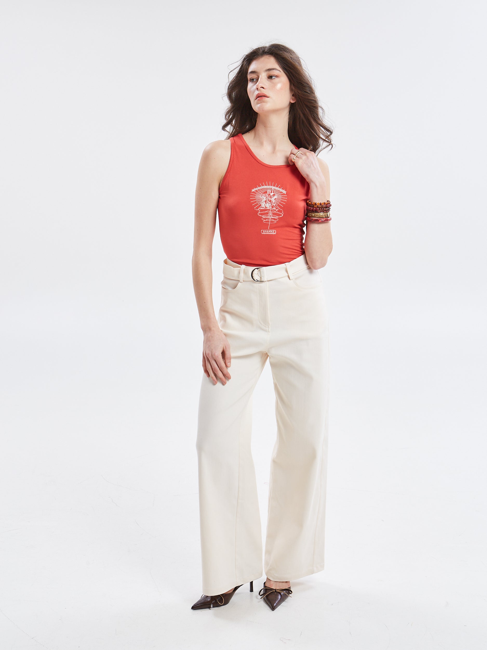 Nayra denim ecru pants