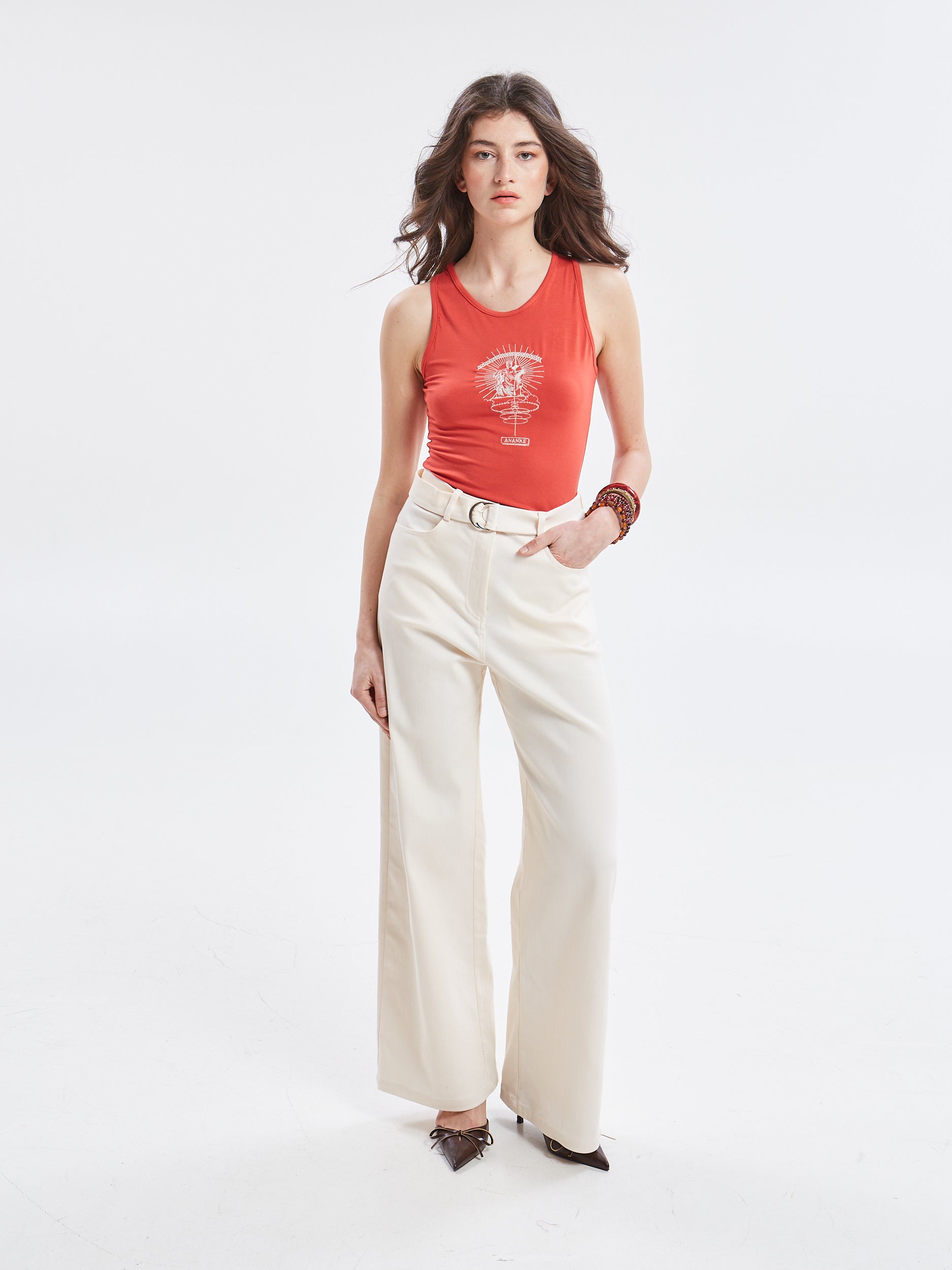 Nayra denim ecru pants