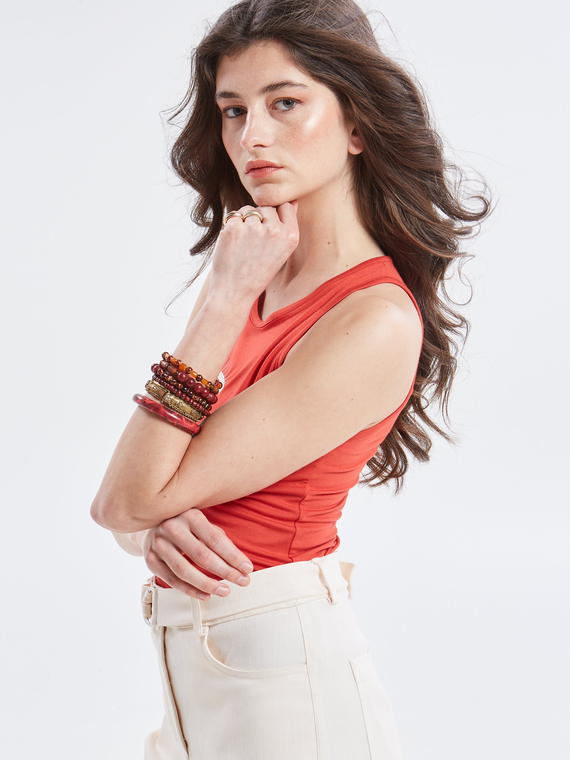 Ananke goddess red tank top