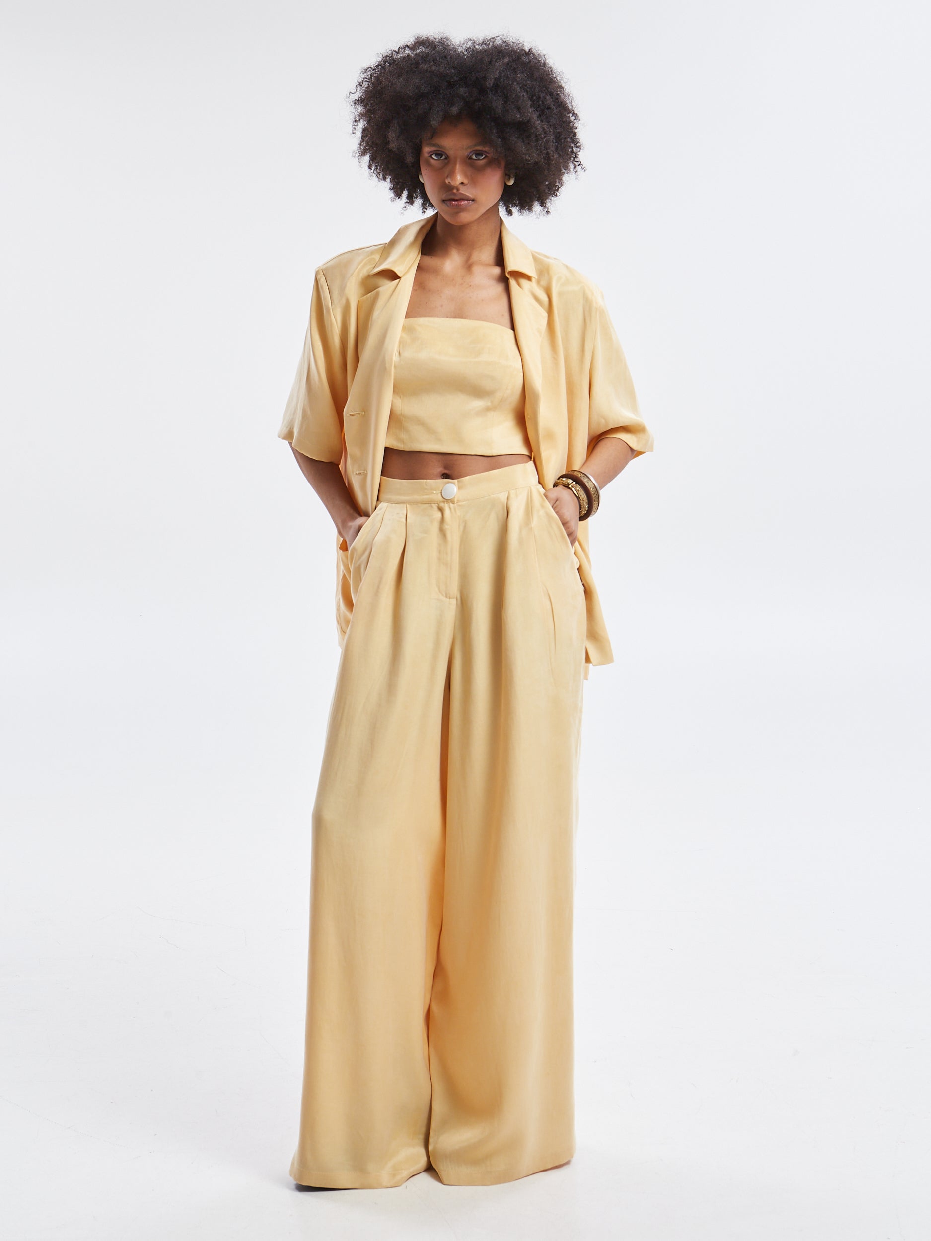 Ilyra lyocell wide banana pants