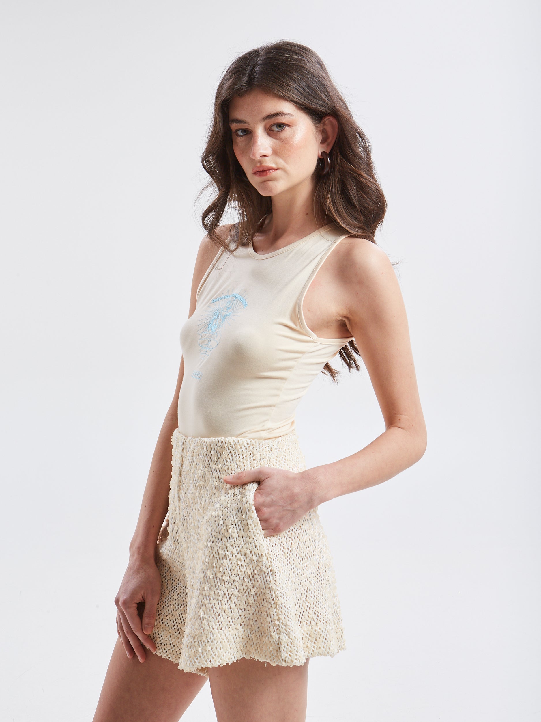 Ananke goddess ecru tank top