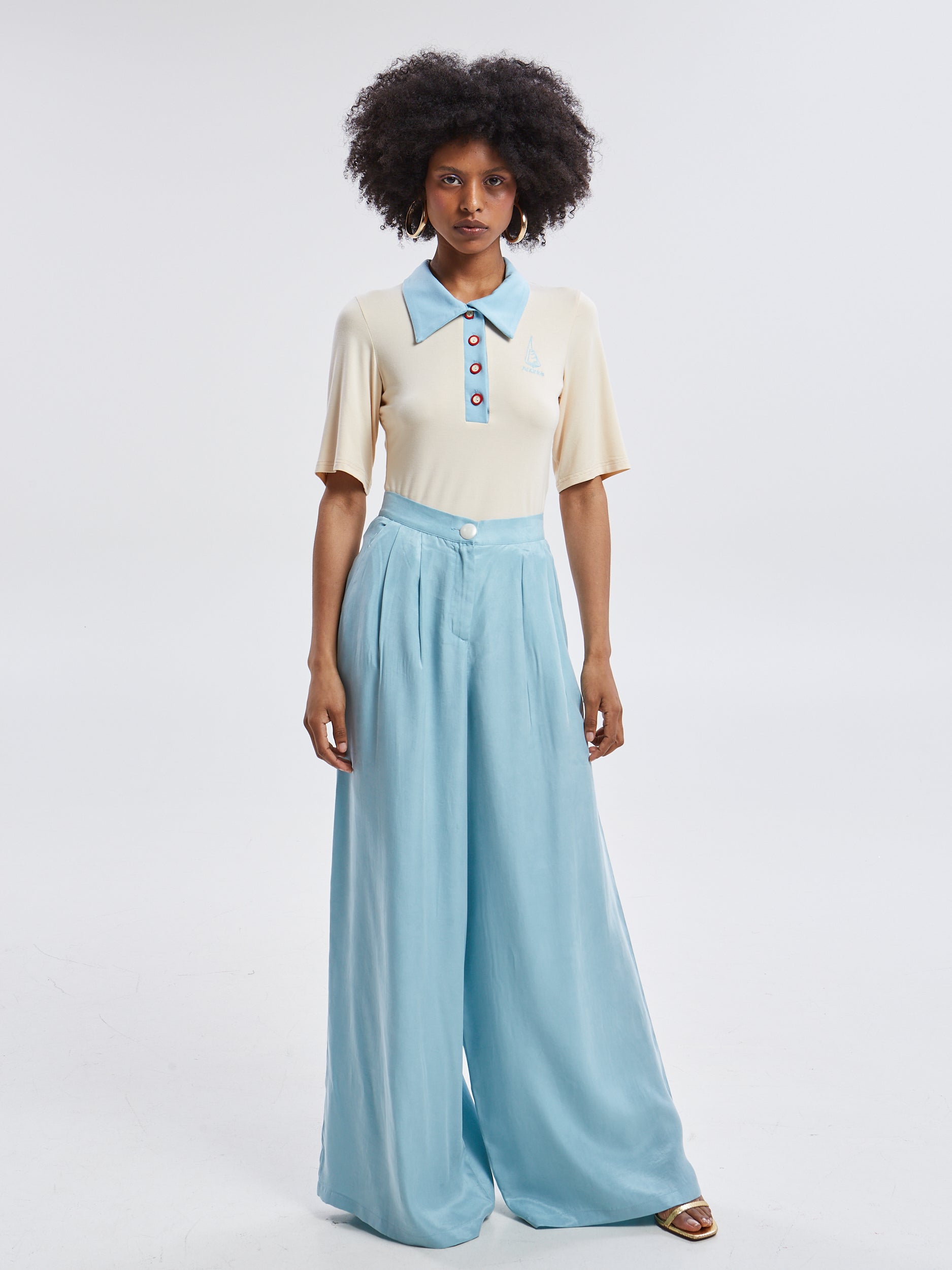 Yara polo ecru top