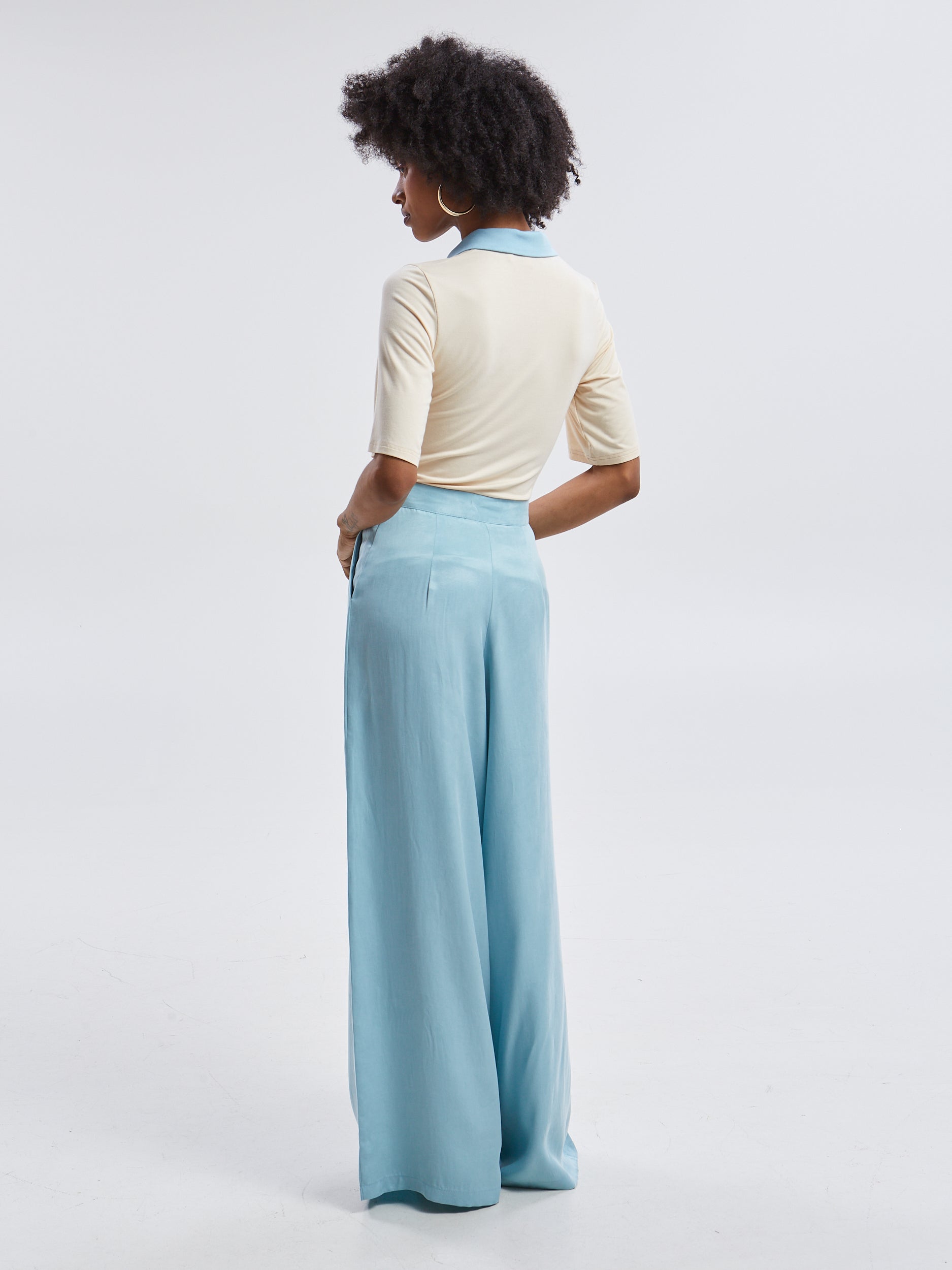 Ilyra lyocell wide azure pants