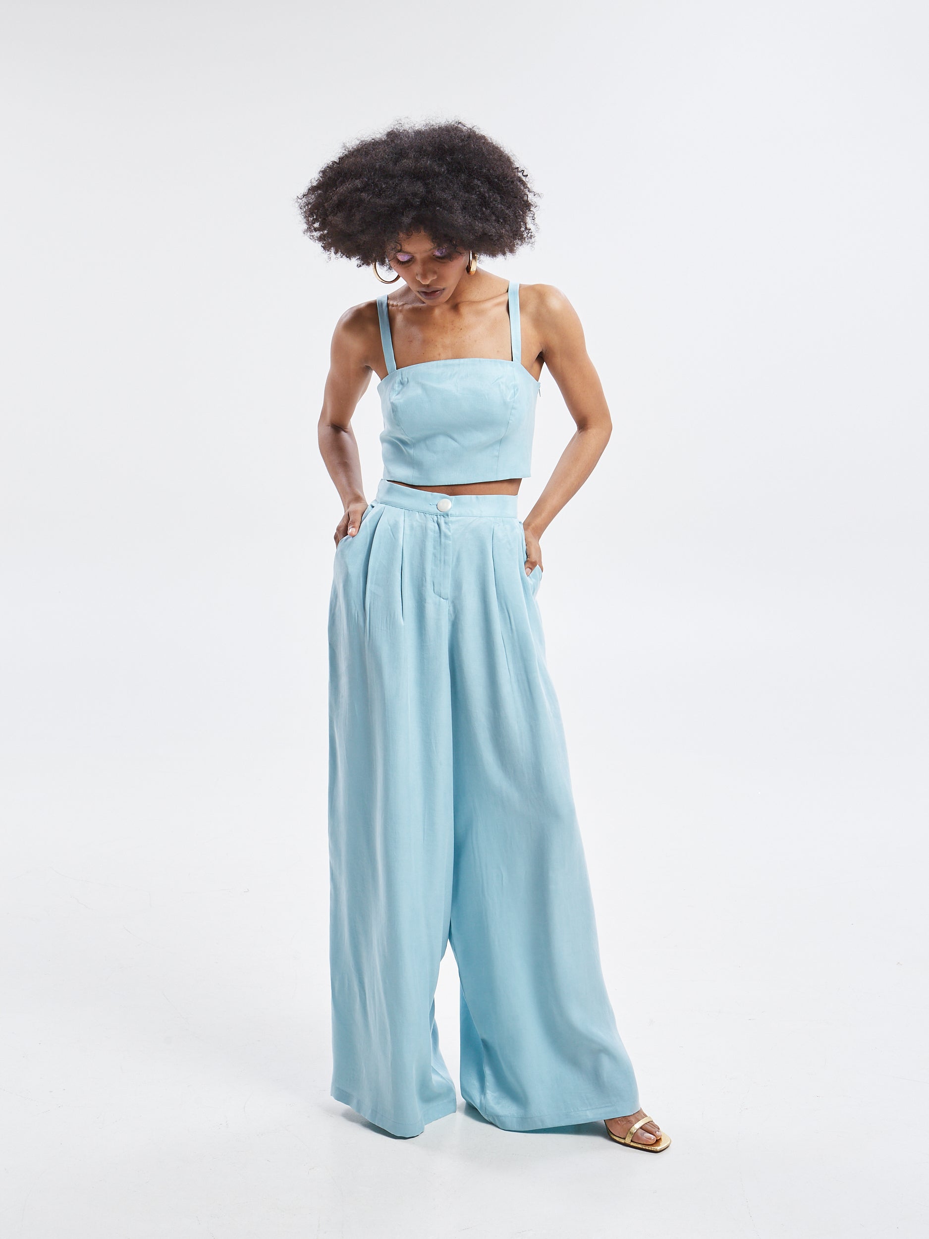 Ilyra lyocell wide azure pants