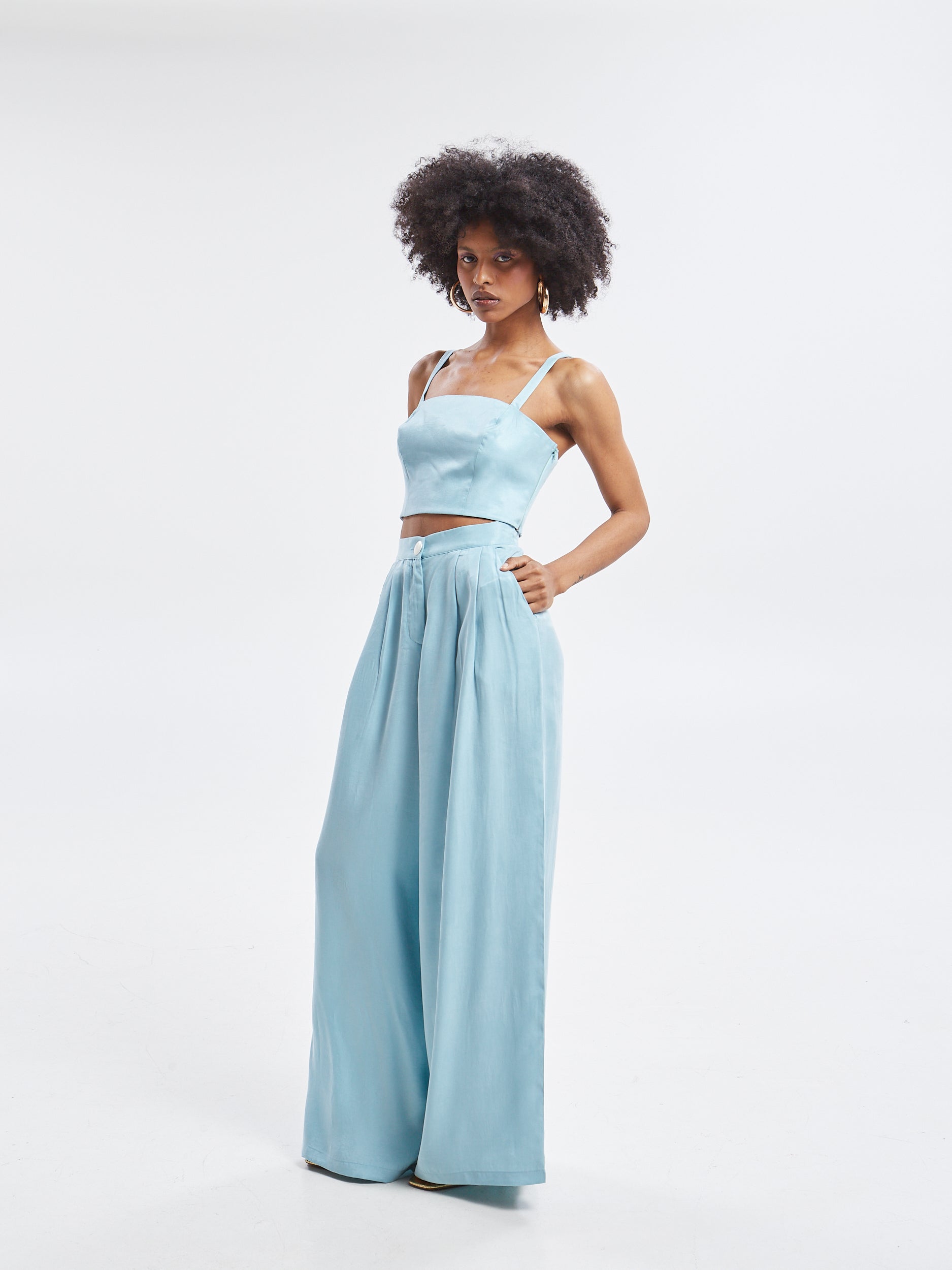 Ilyra lyocell wide azure pants