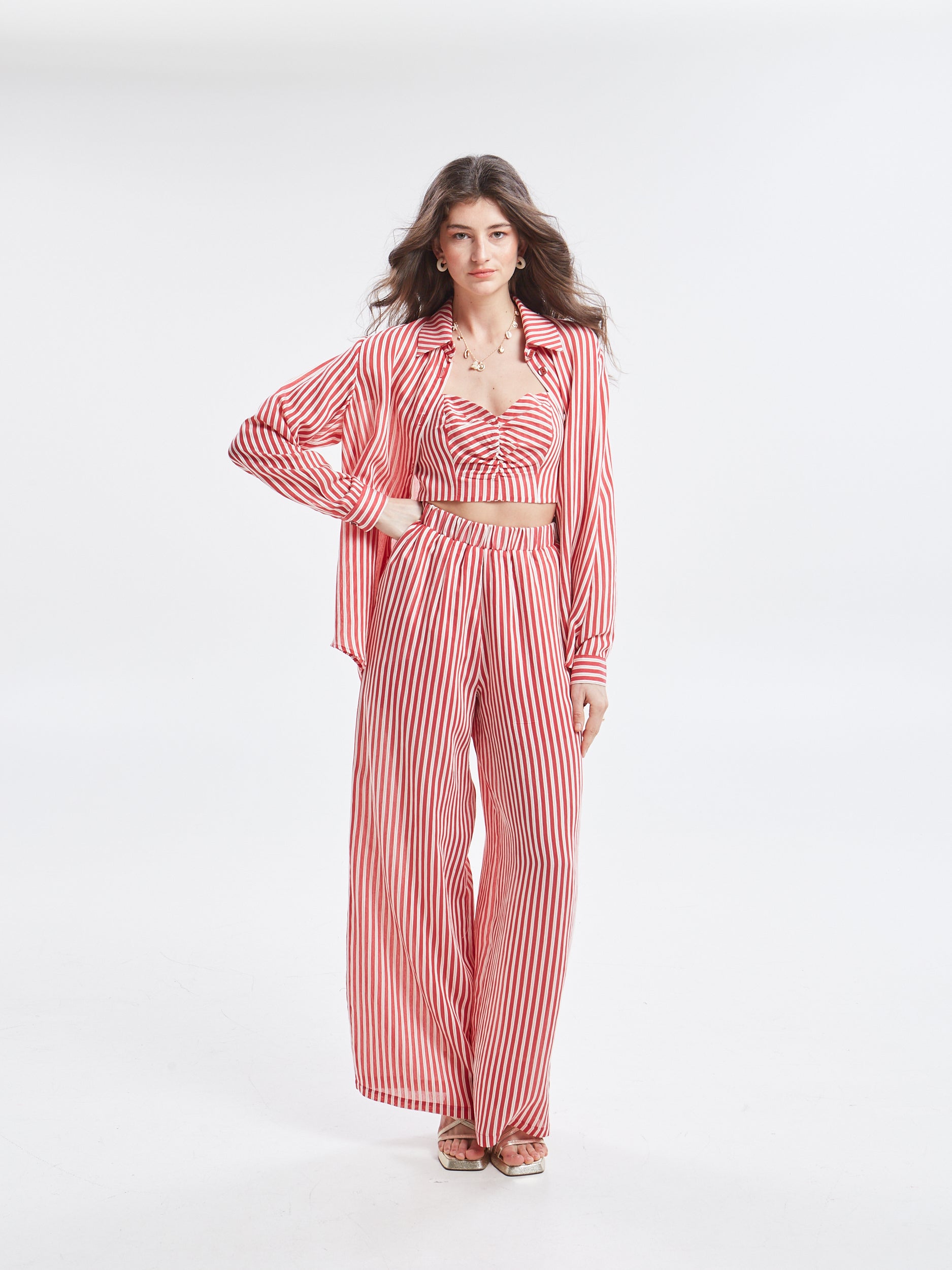 Liora striped red pants