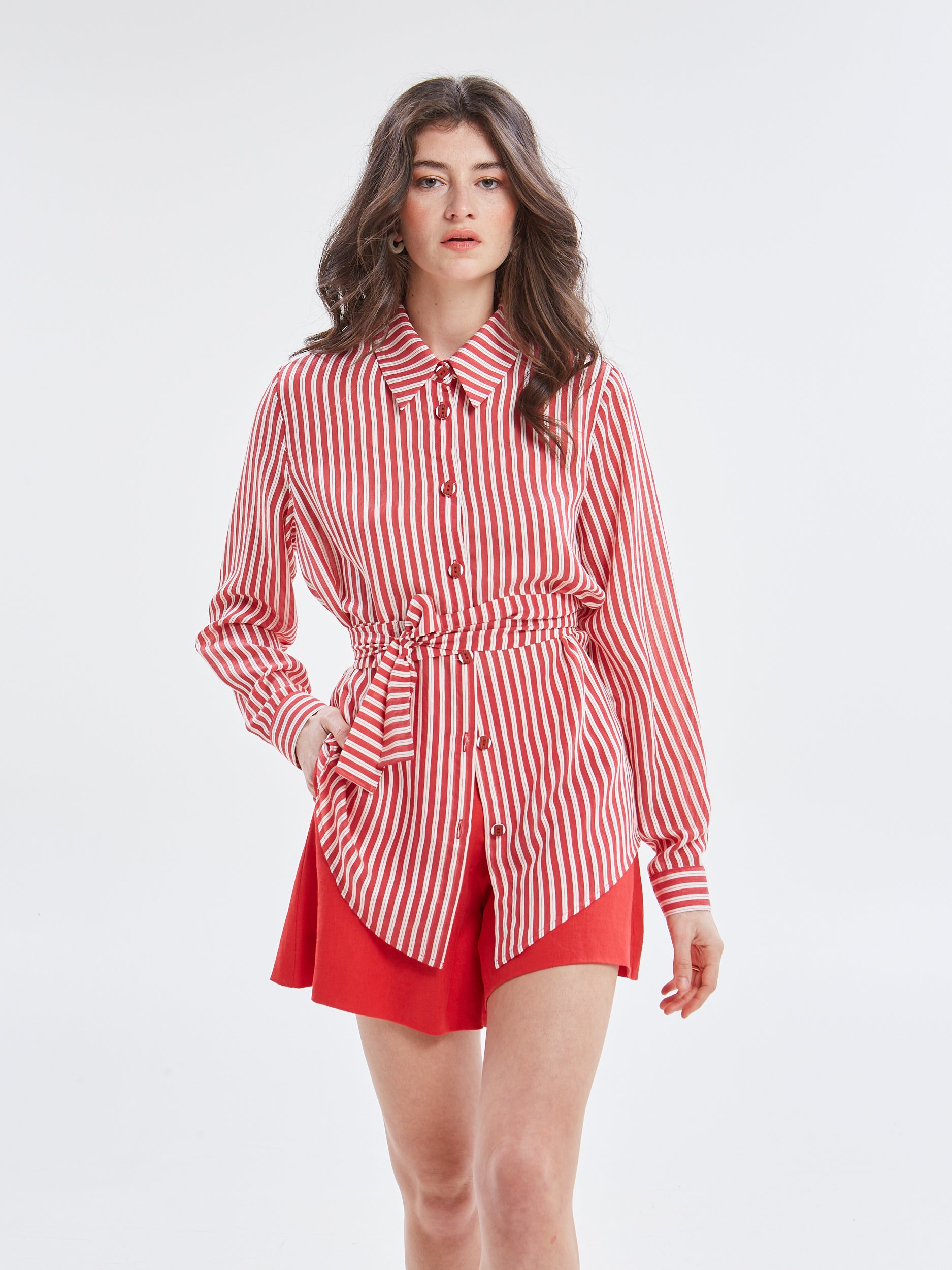 Liora striped red shirt