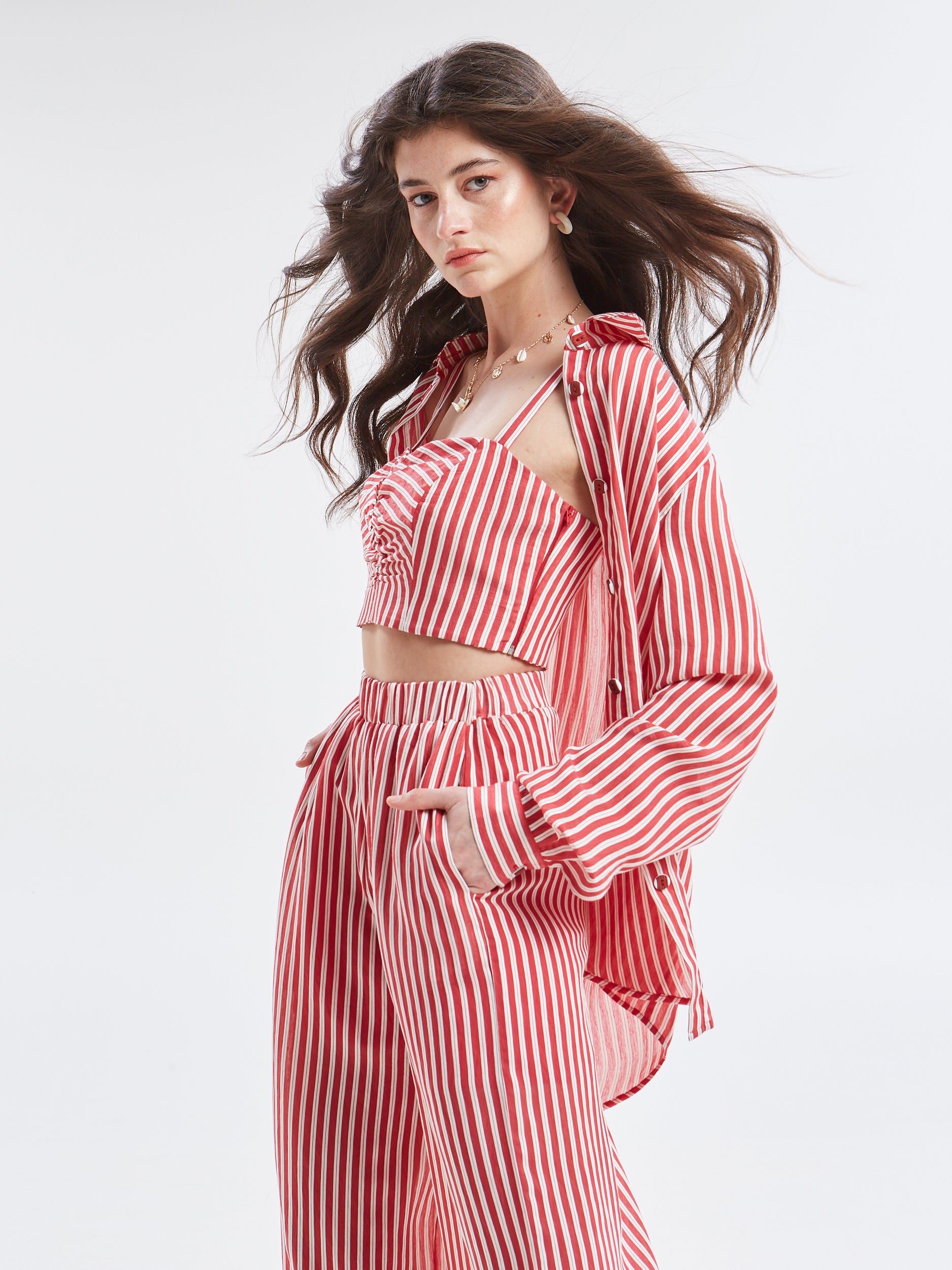 Liora striped red shirt