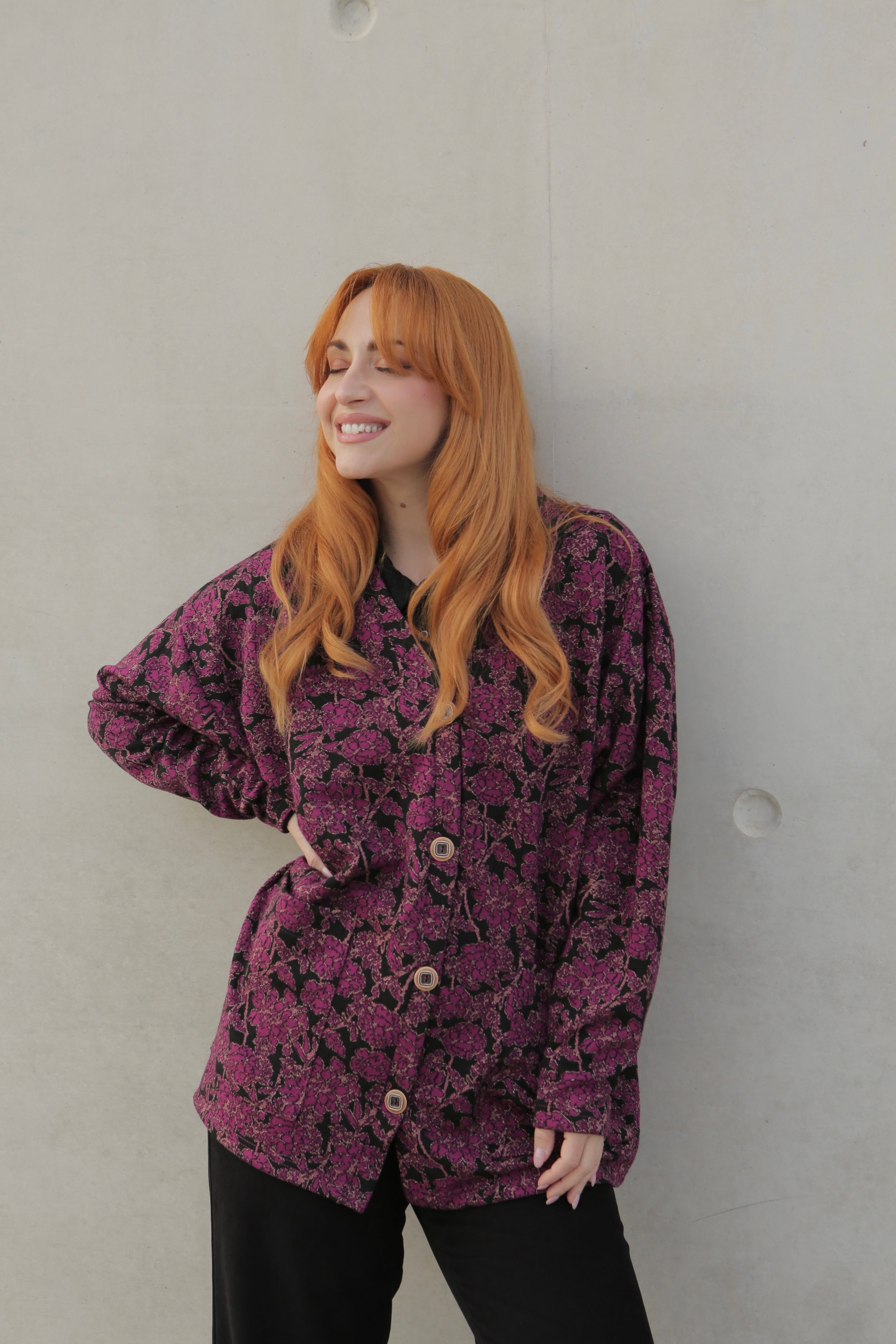 Maeve floral purple cardigan