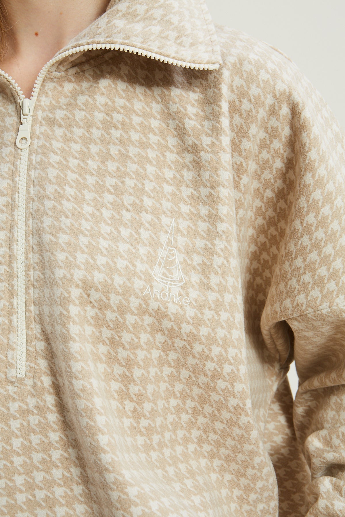 Leslie pied de poule beige top