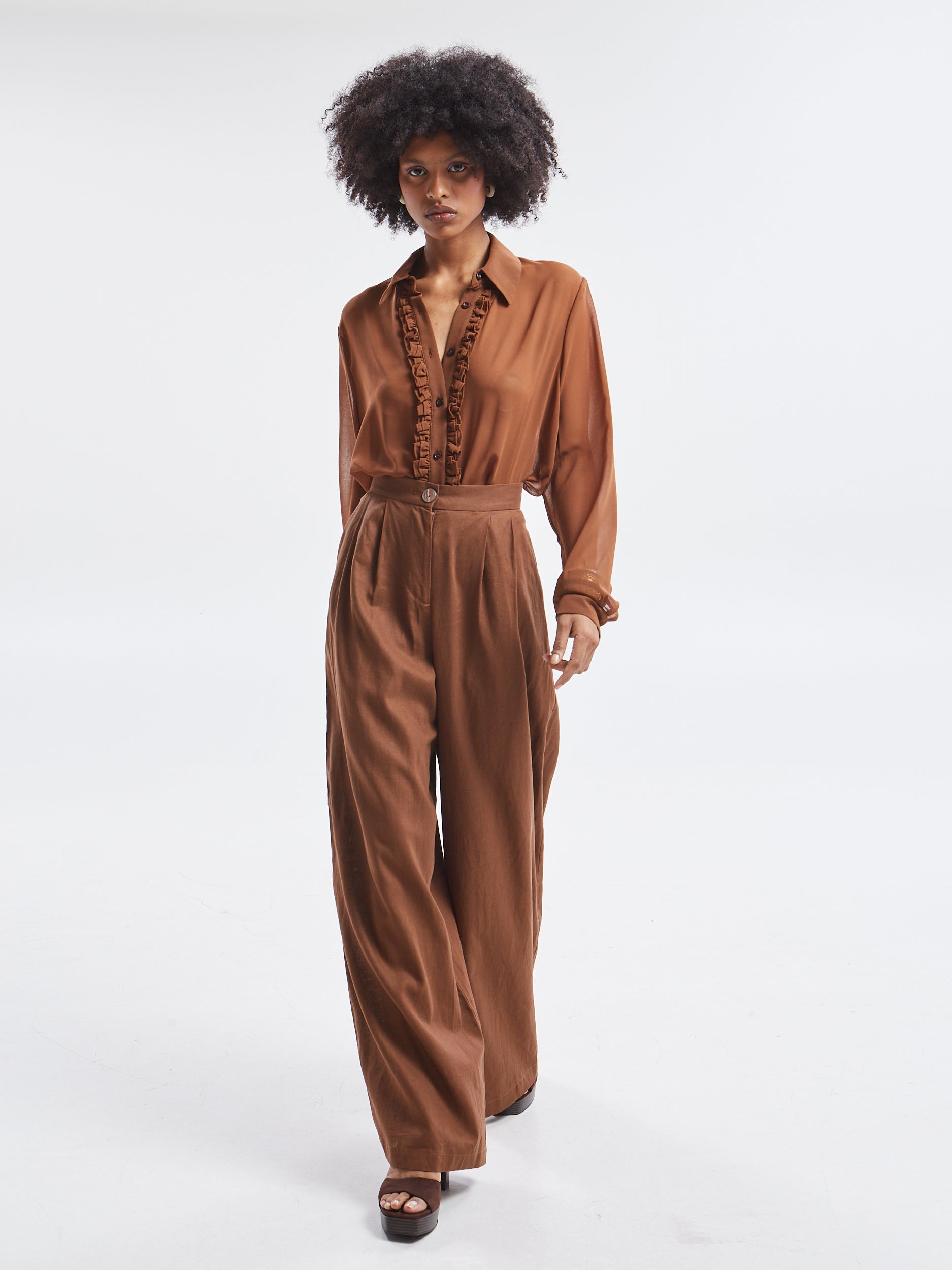 Maribel linen brown pants