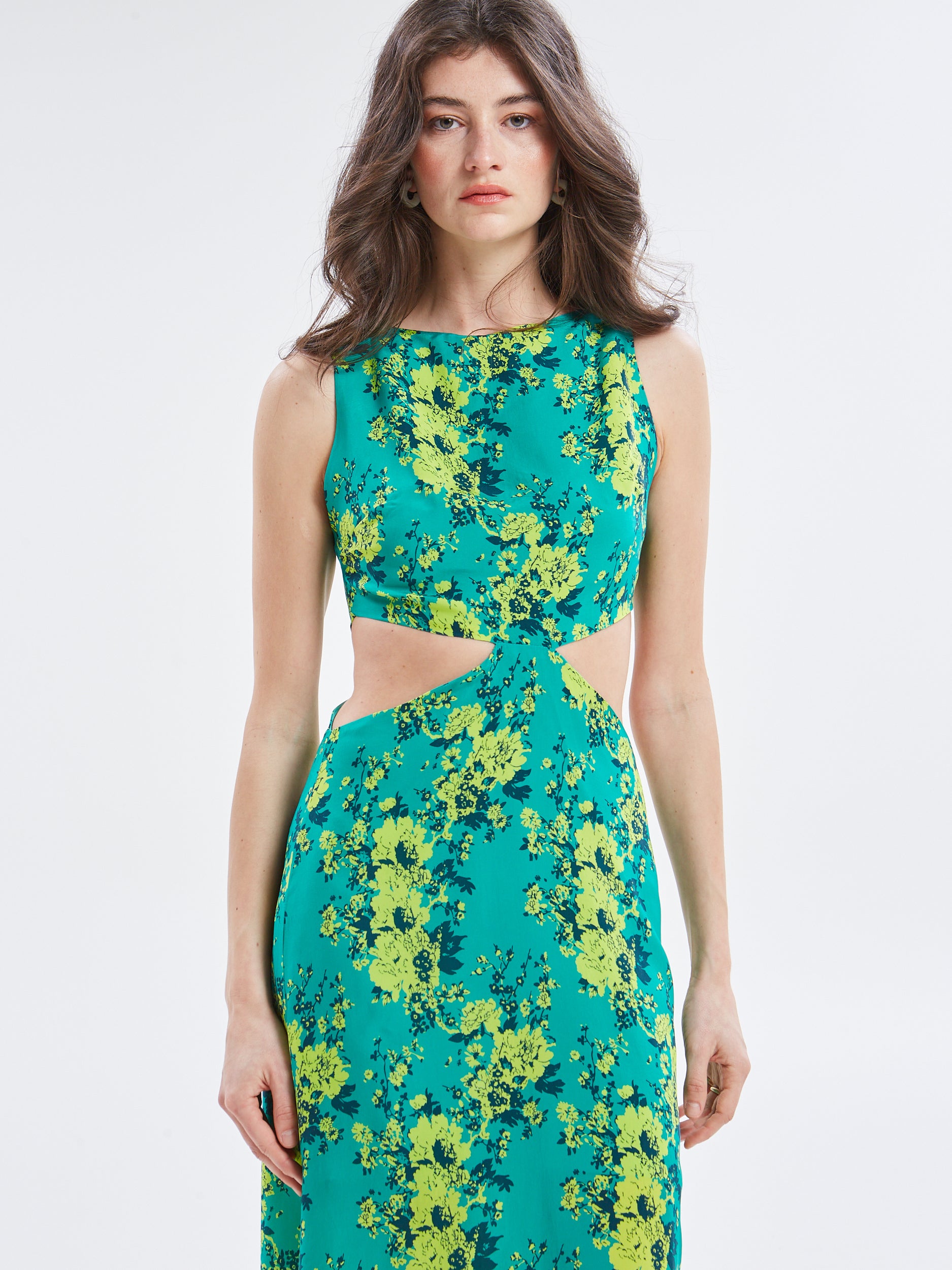 Tahlia cupro floral dress