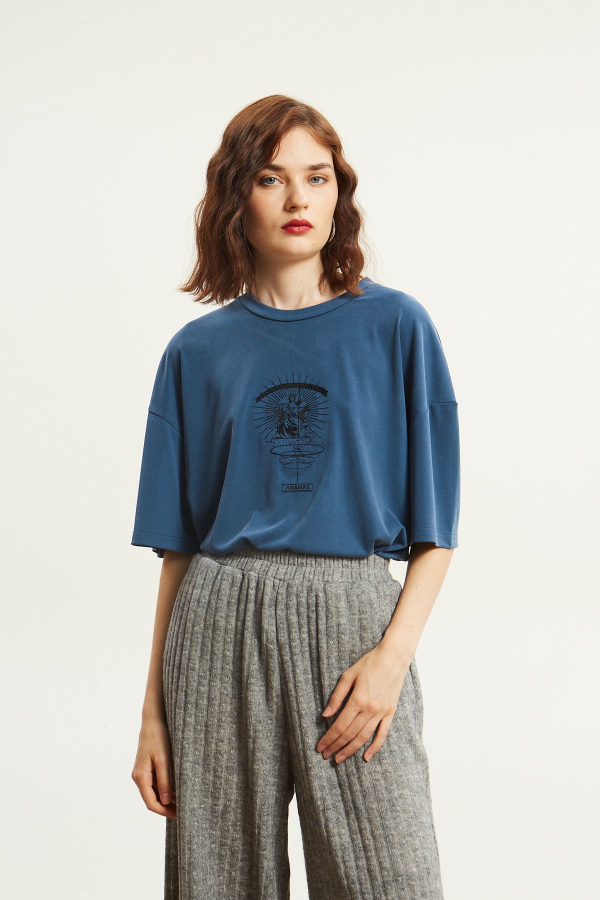 Ananke goddess blue t-shirt