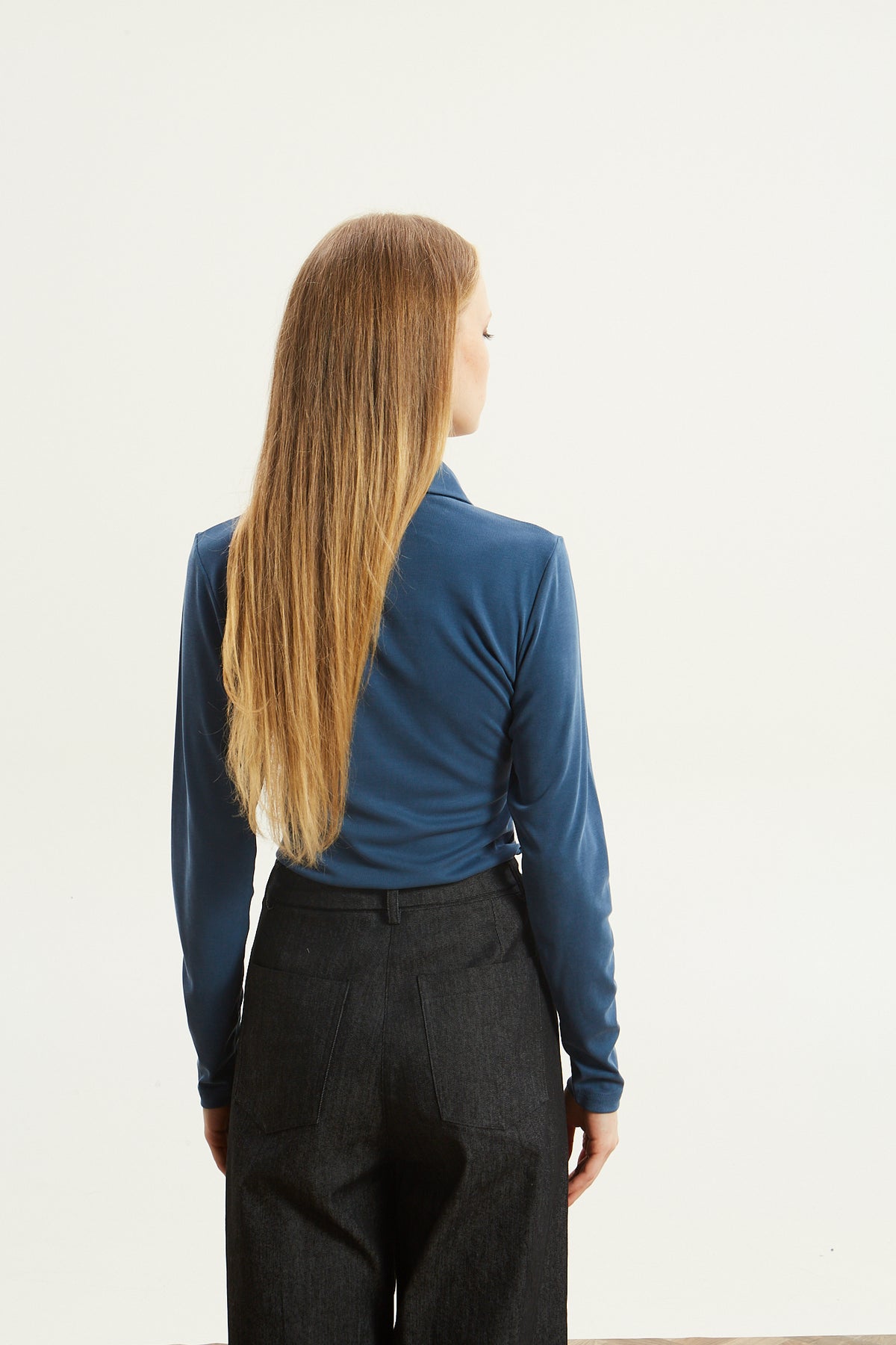 Nina polo blue top