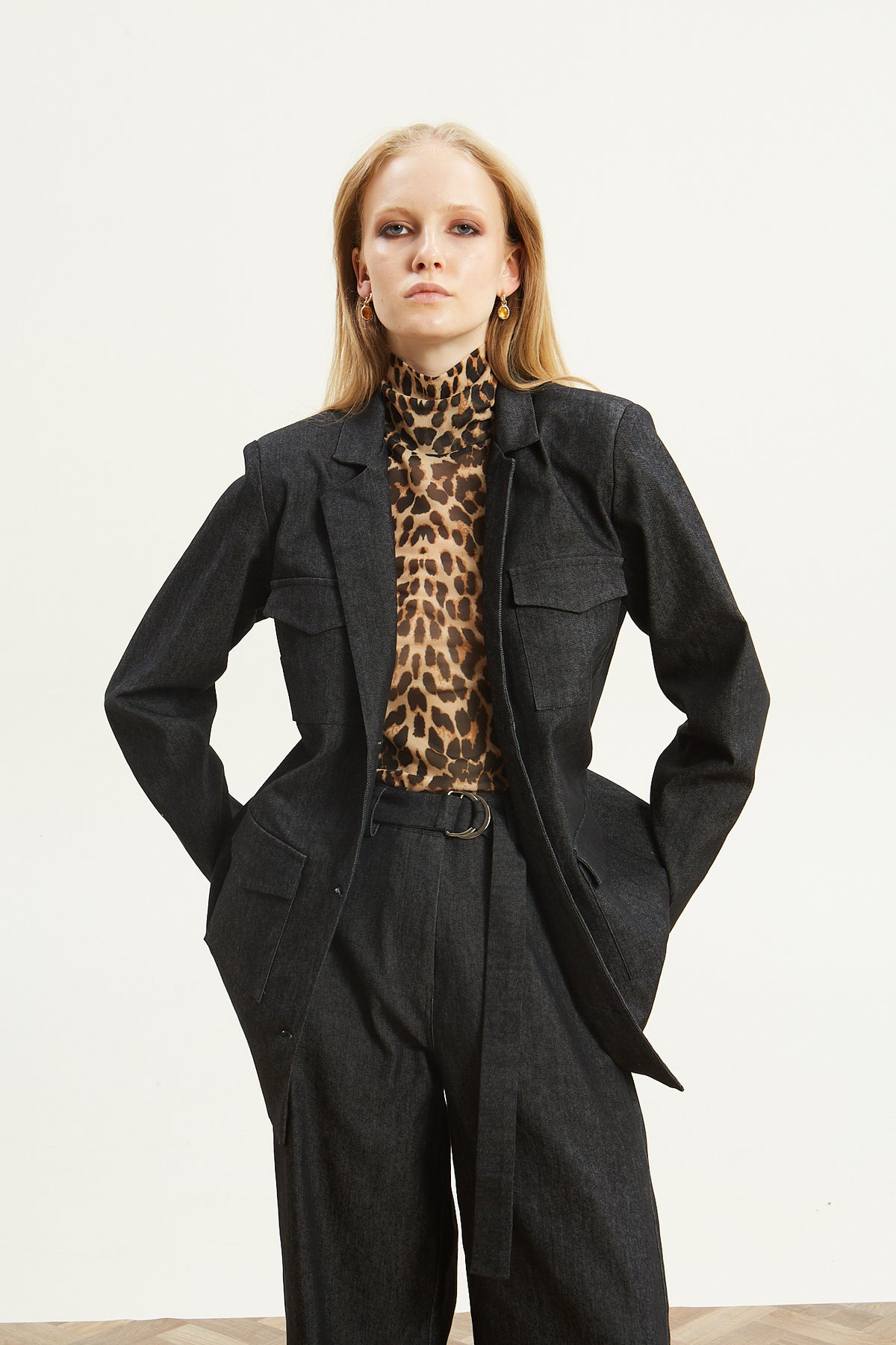 Kali denim black blazer