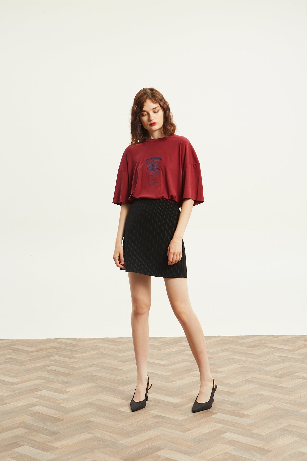 Ananke goddess bordeaux t-shirt