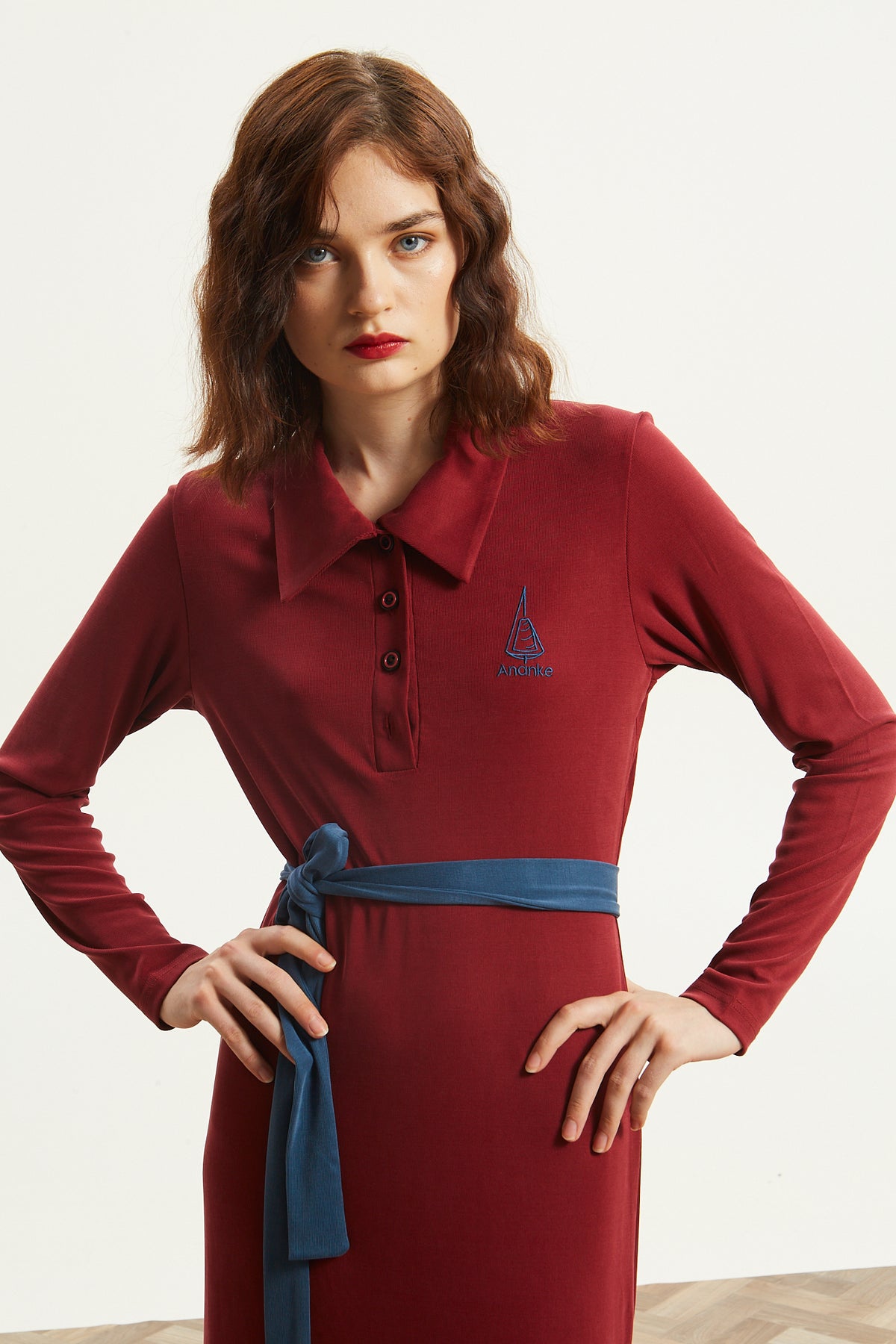 Nina polo bordeaux dress