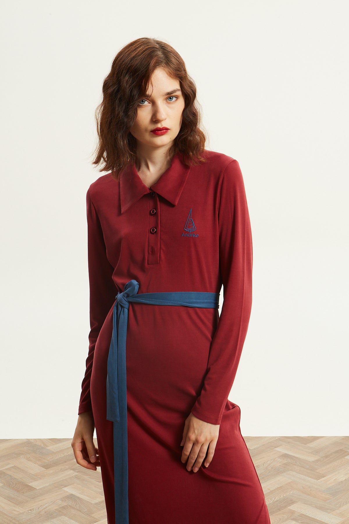 Nina polo bordeaux dress