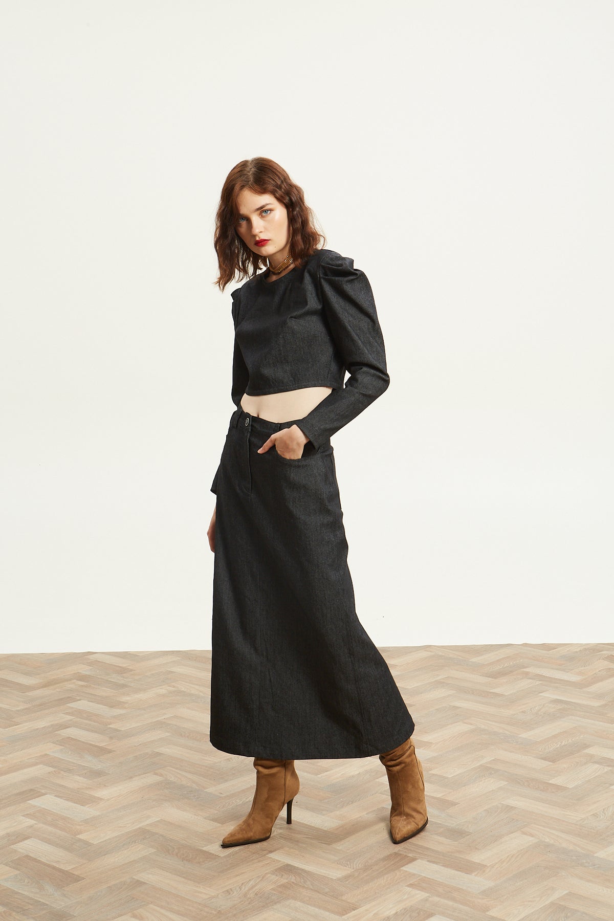 Kali denim black skirt