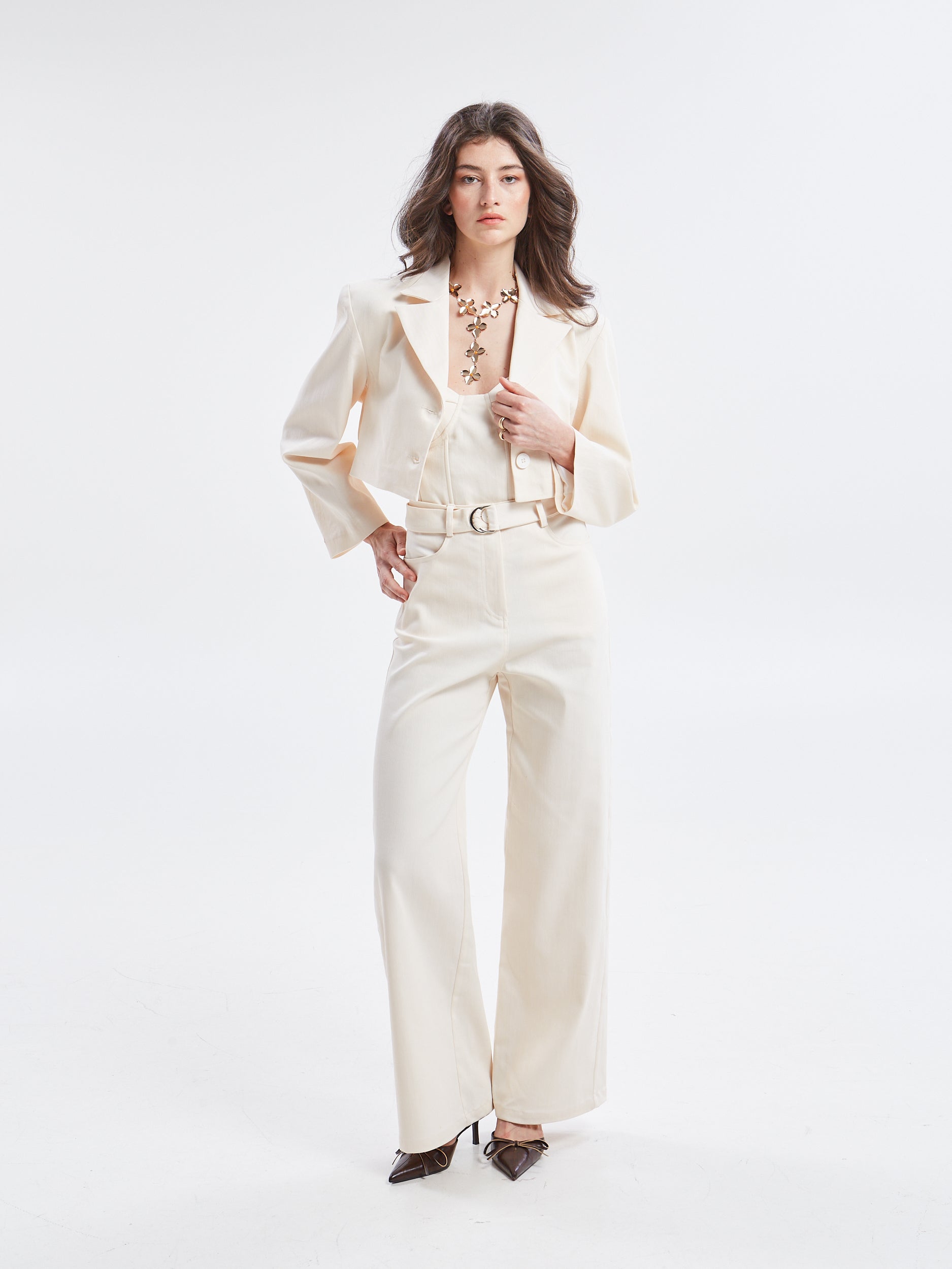 Nayra denim ecru pants