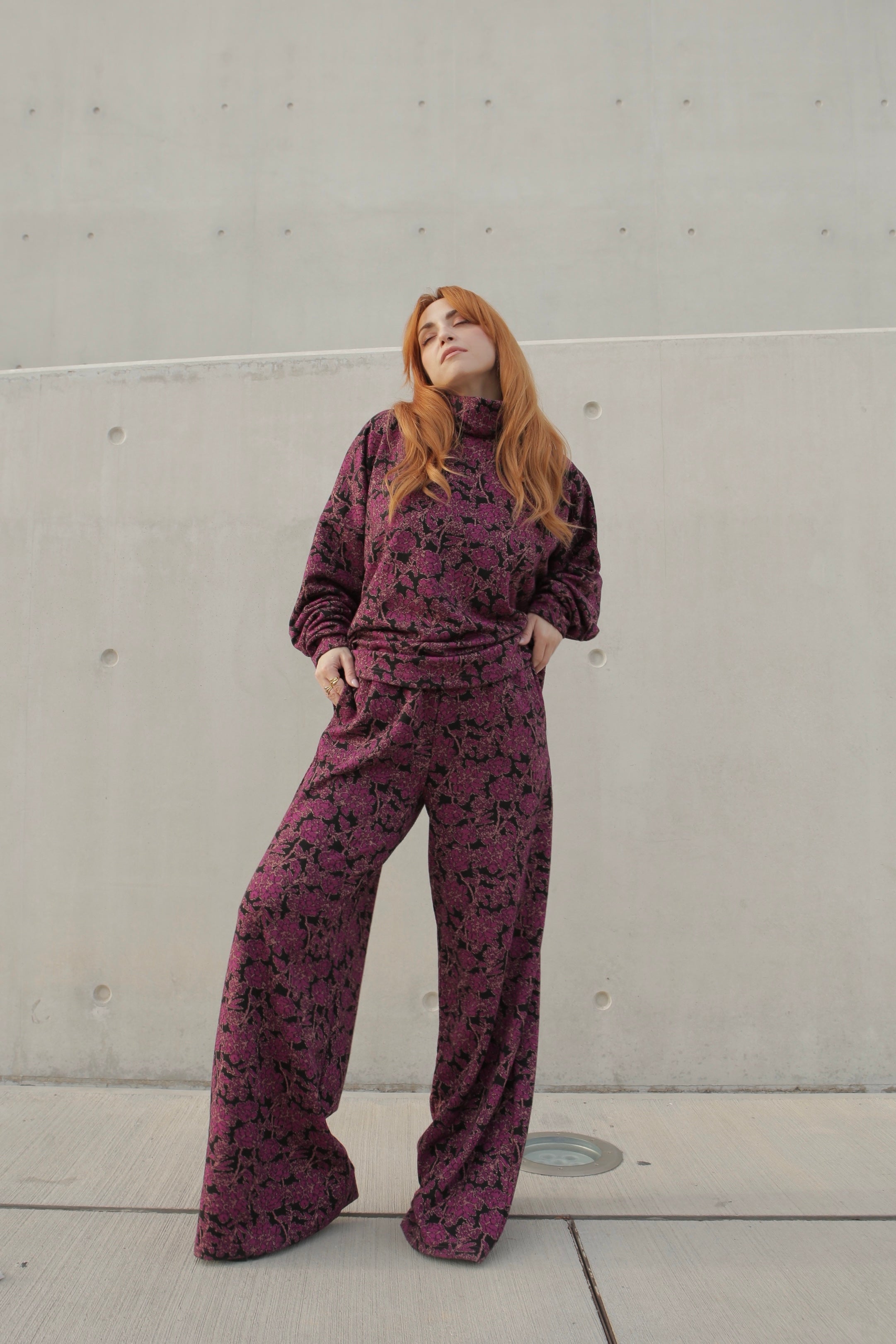 Maeve floral purple pants
