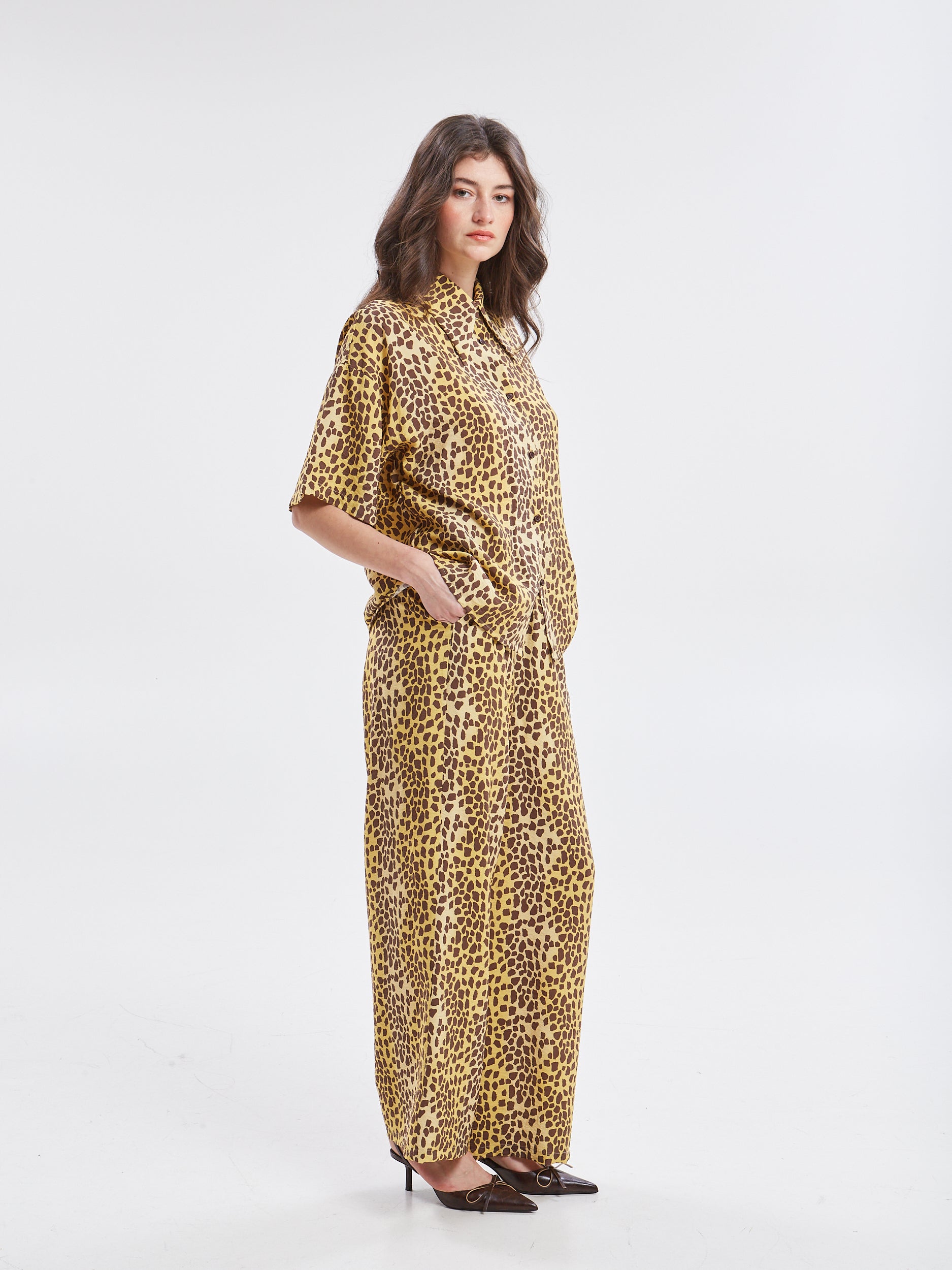 Leslie rayon leopard pants