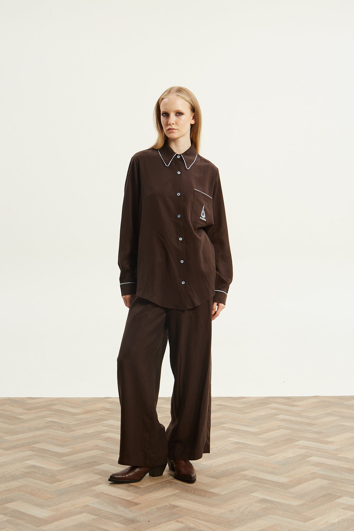 Yuna lyocell brown shirt