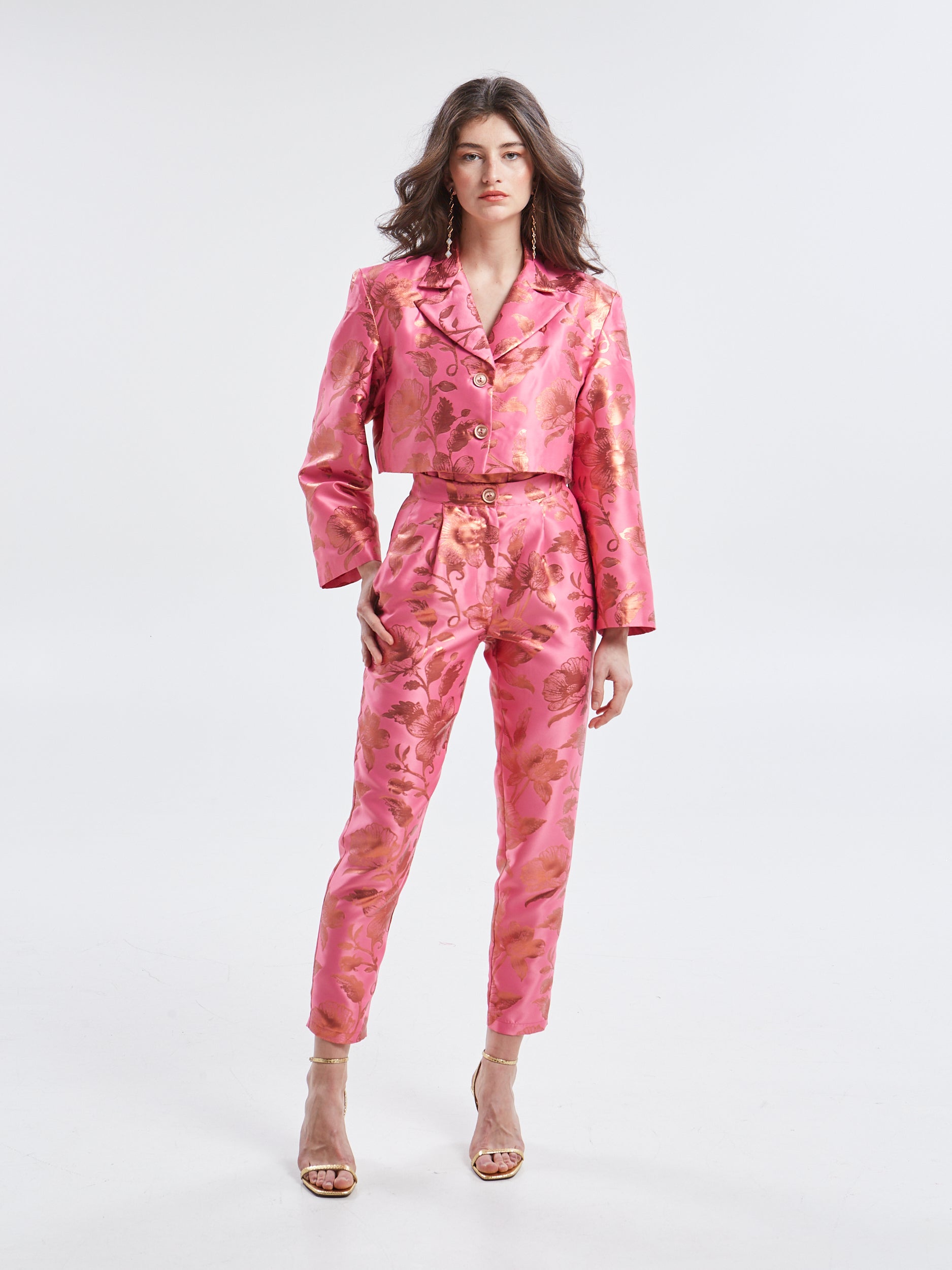 Solene brocade cropped blazer