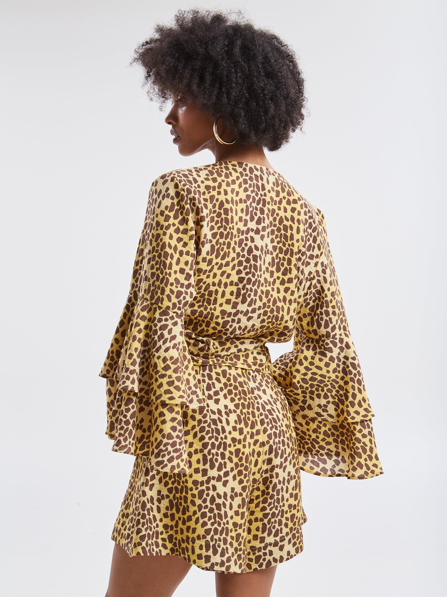 Leslie rayon leopard shorts
