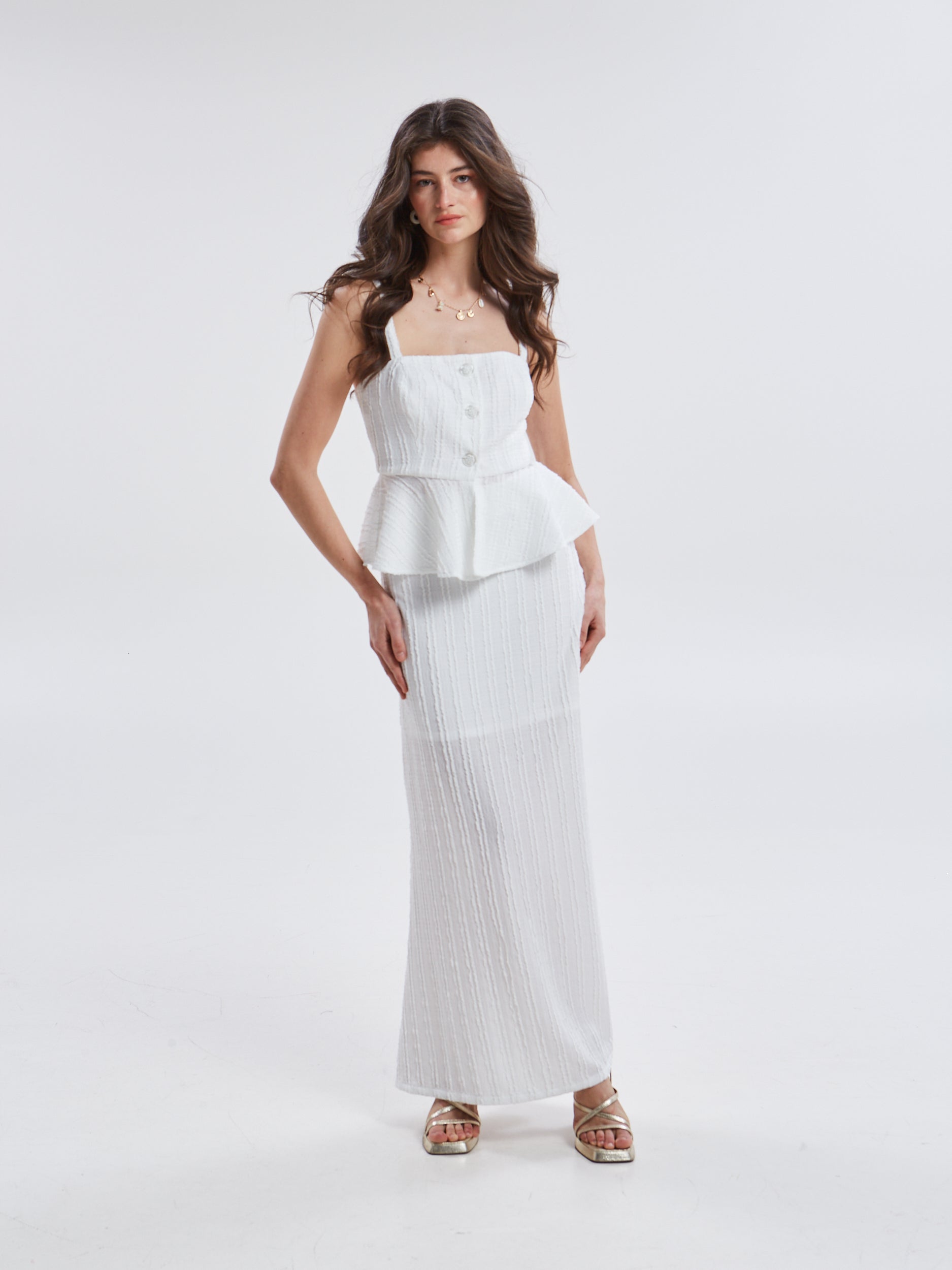 Lucina lace white skirt