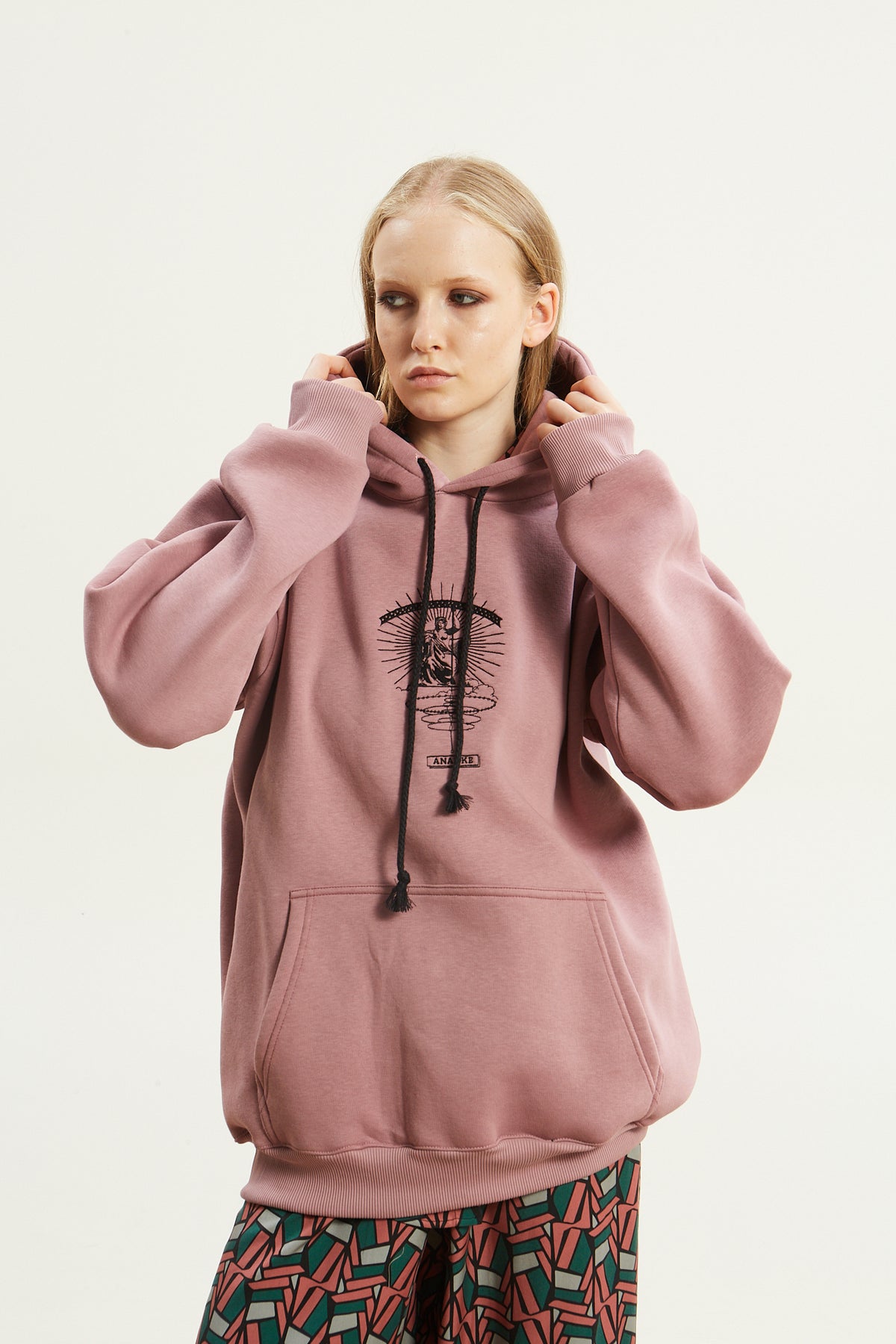 Ananke goddess dusty pink hoodie