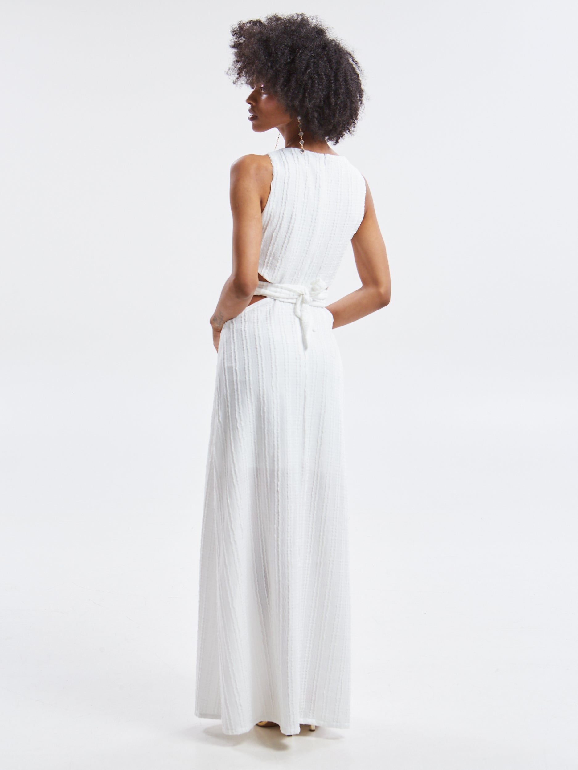Lucina lace cut out white dress