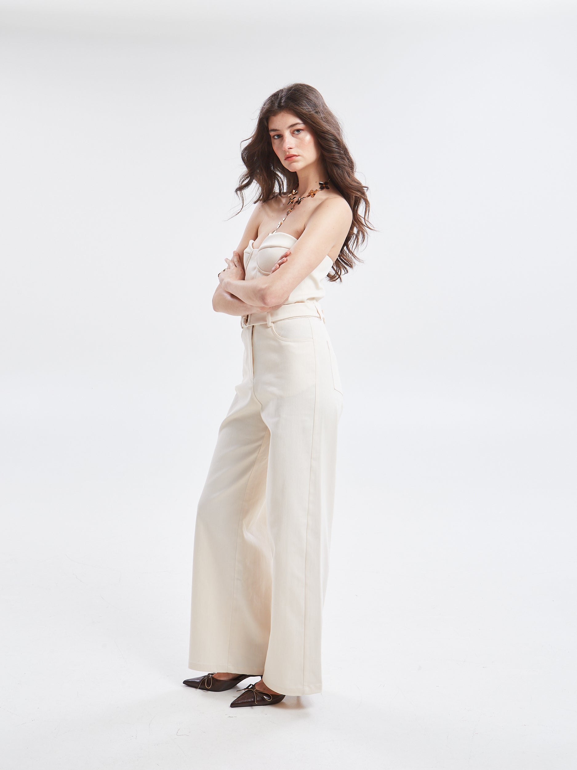 Nayra denim ecru pants