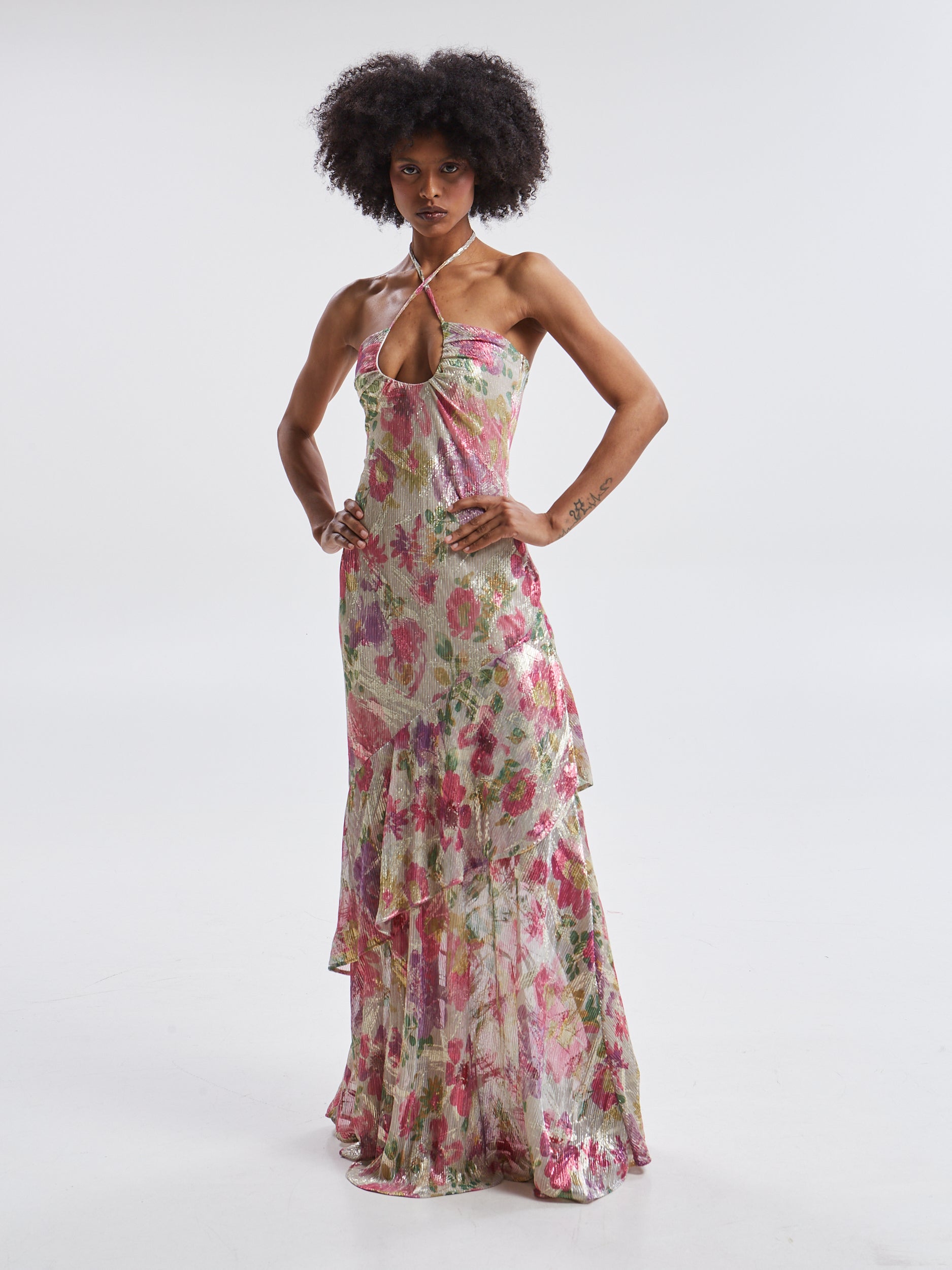 Amaris ruffle floral dress