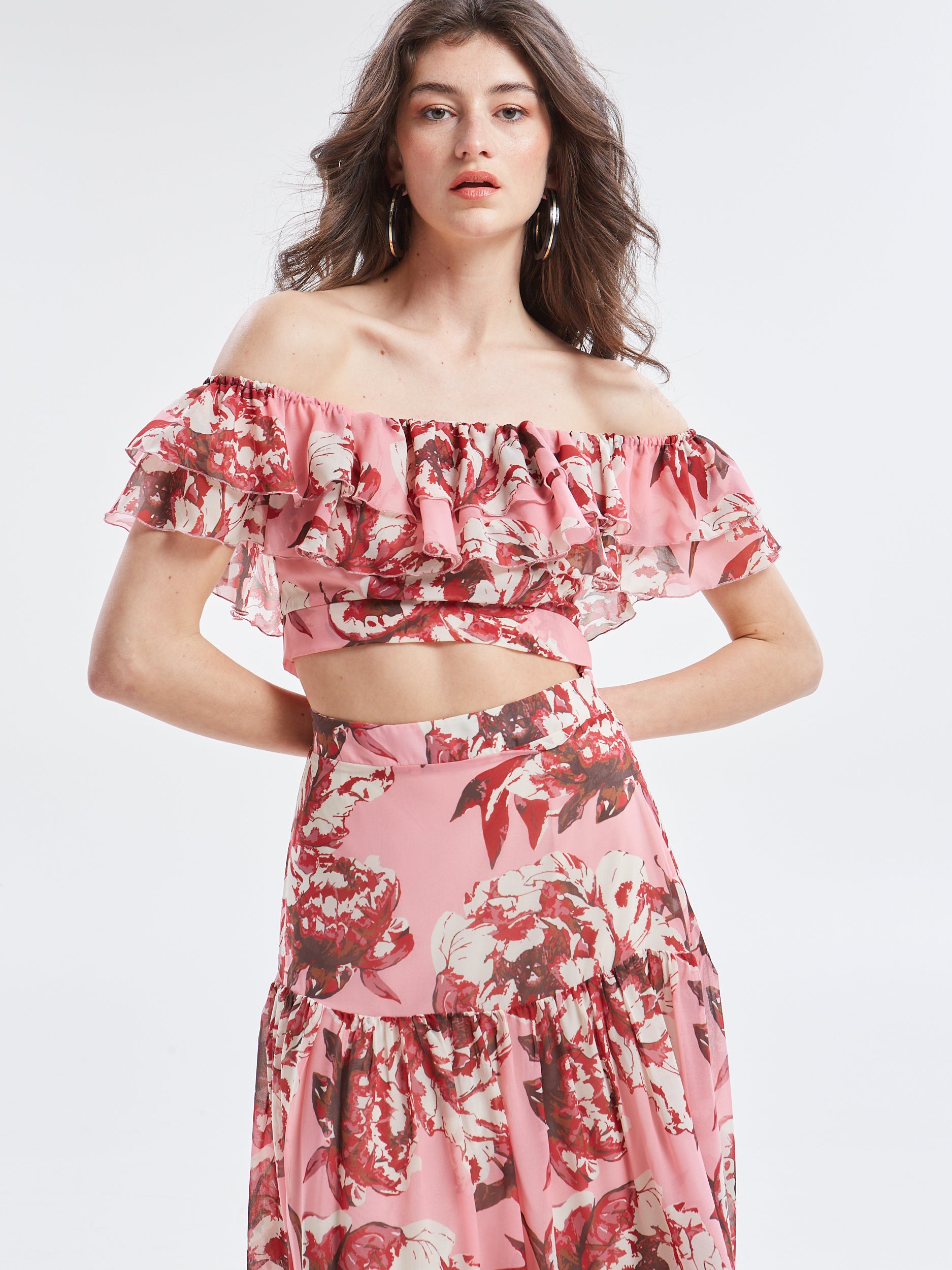 Oriane floral ruffle top