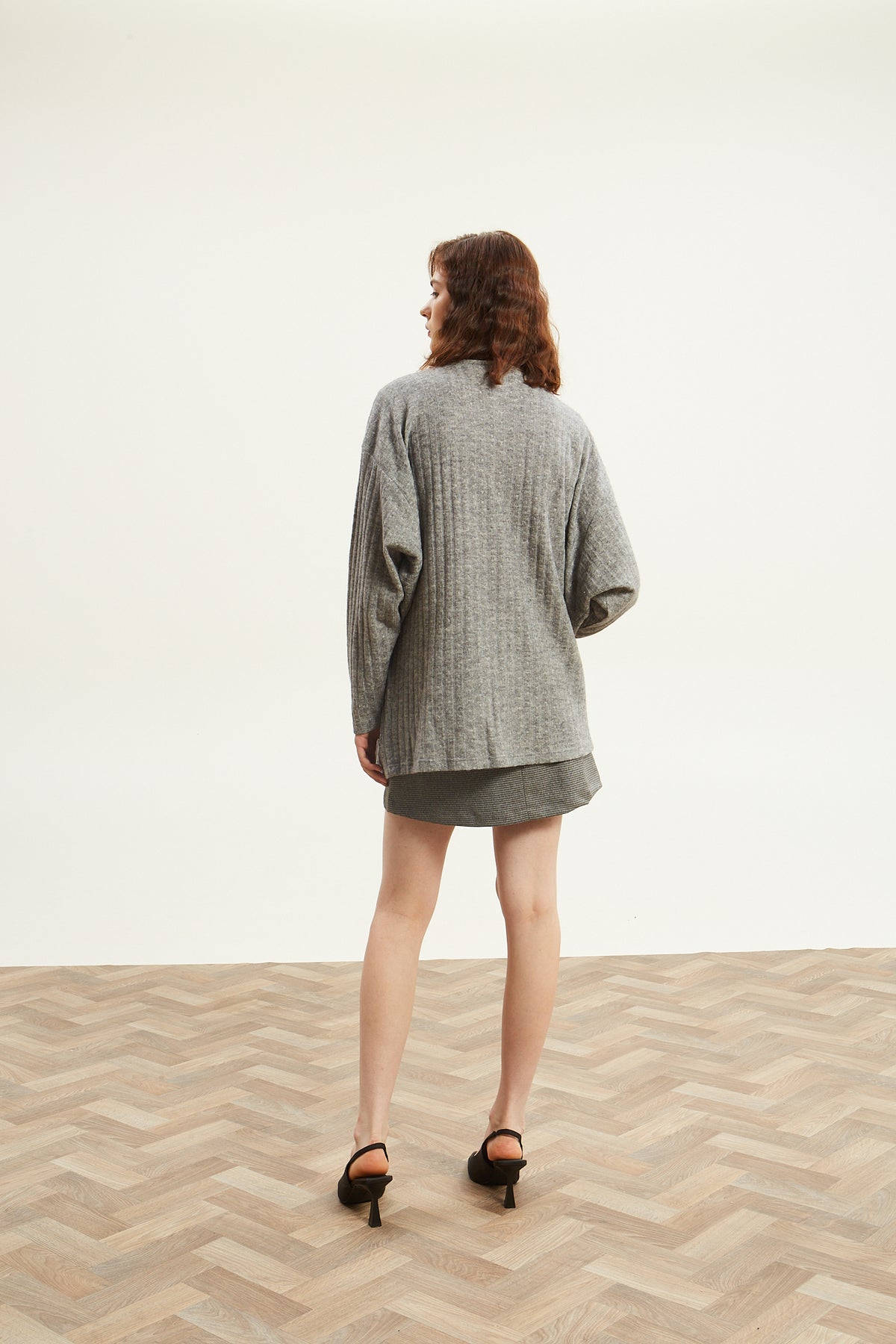Celia knitted grey cardigan