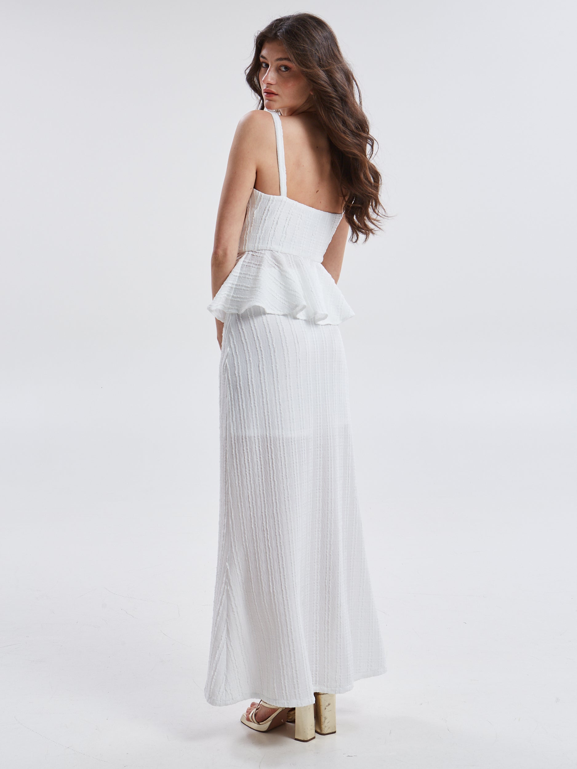 Lucina lace button white top