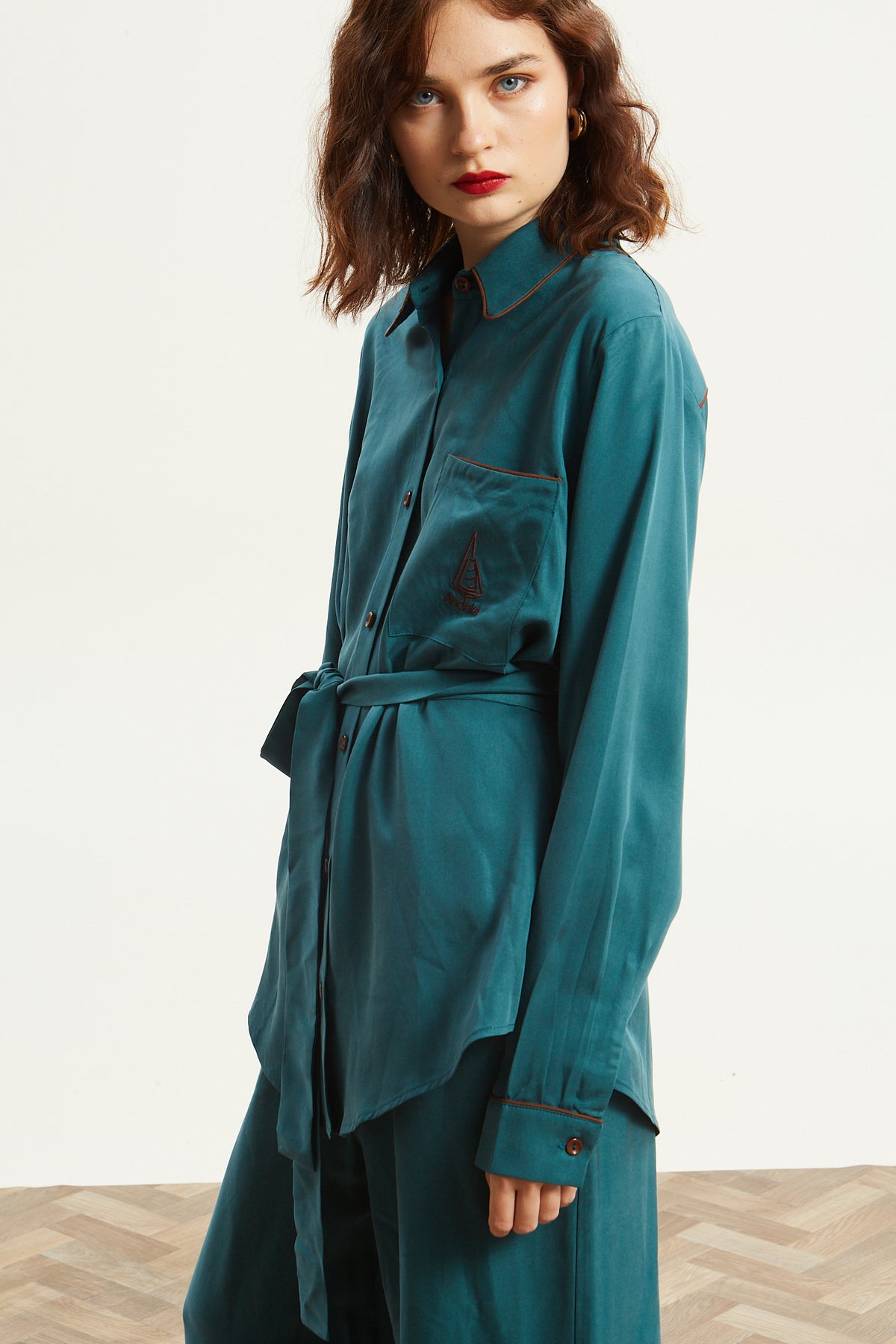 Yuna lyocell emerald shirt