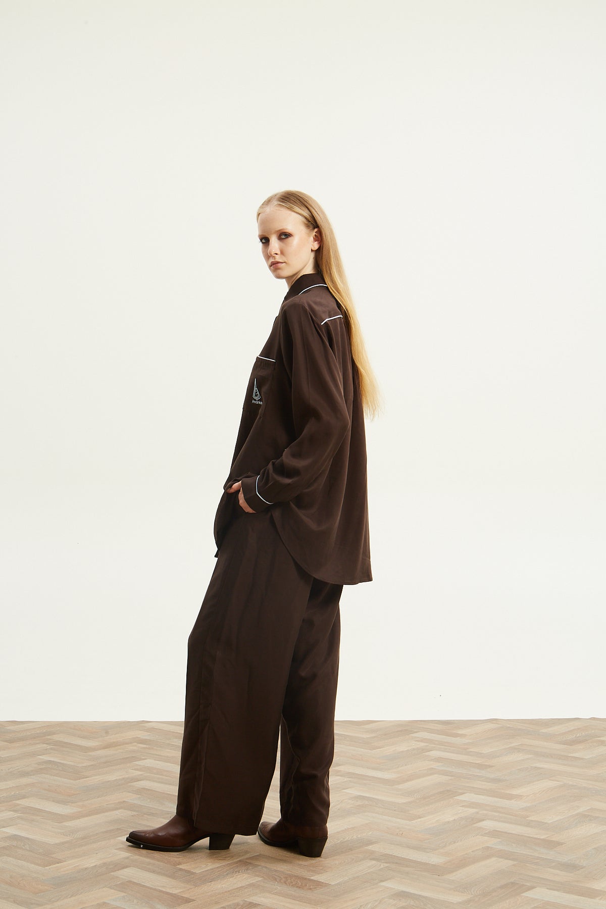 Yuna lyocell brown shirt