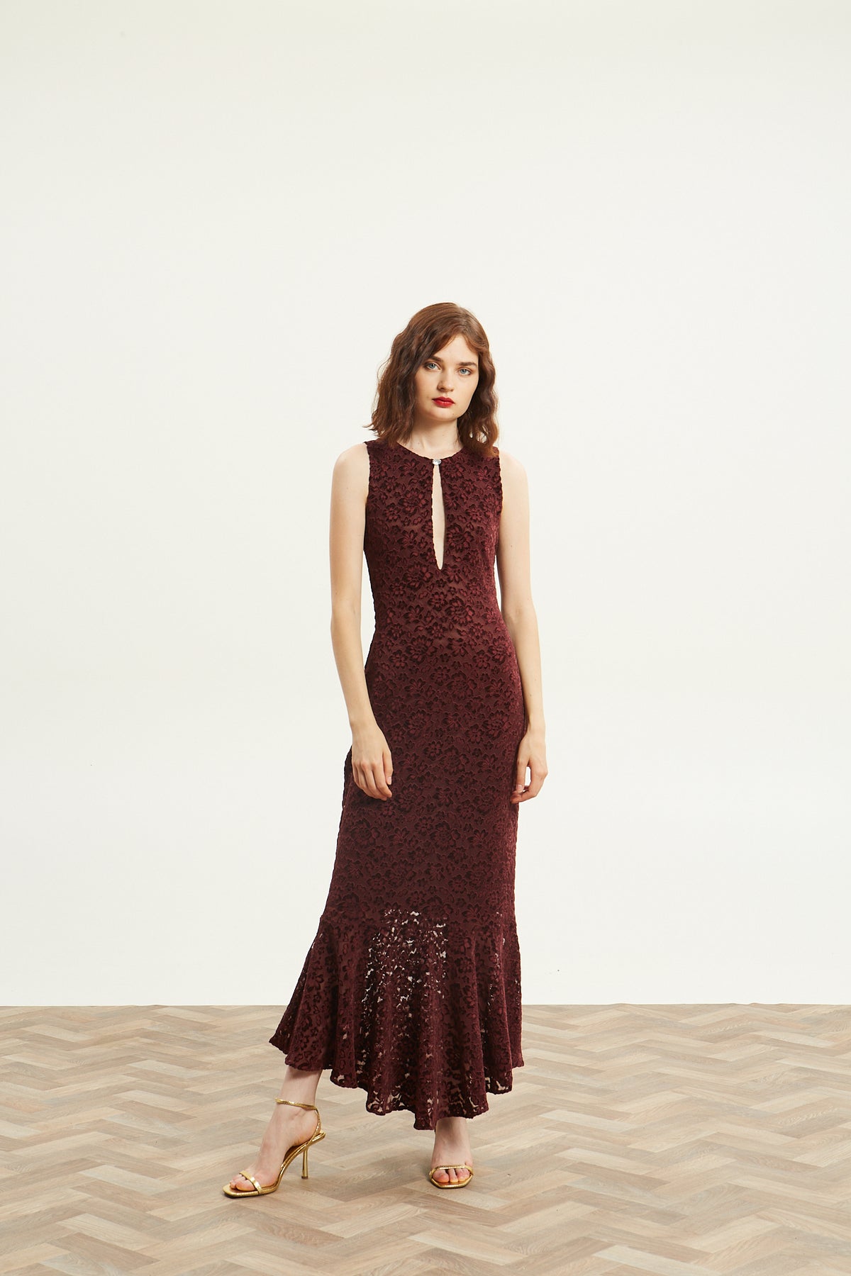 Davina lace bordeaux dress