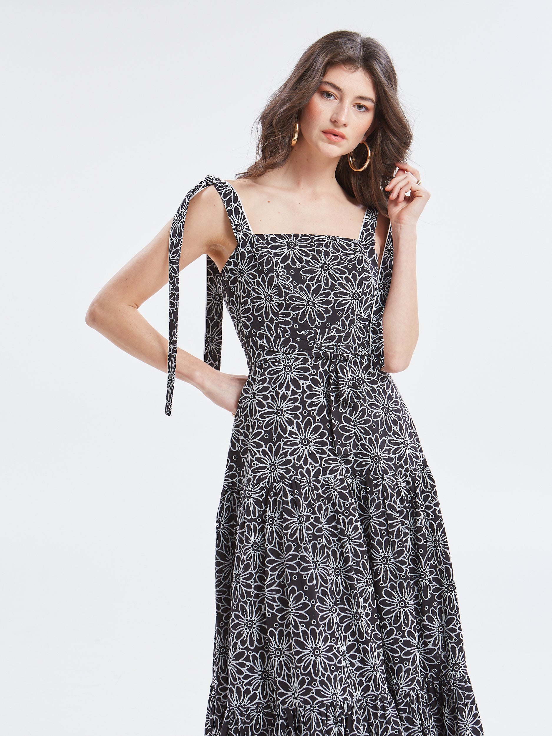 Aurelia broderie black dress